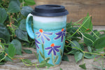 Load image into Gallery viewer, Coneflower Celebration Handled Travel Mug, 19 oz
