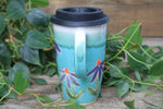 Load image into Gallery viewer, Coneflower Celebration Handled Travel Mug, 19 oz
