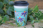 Load image into Gallery viewer, Coneflower Celebration Handled Travel Mug, 19 oz
