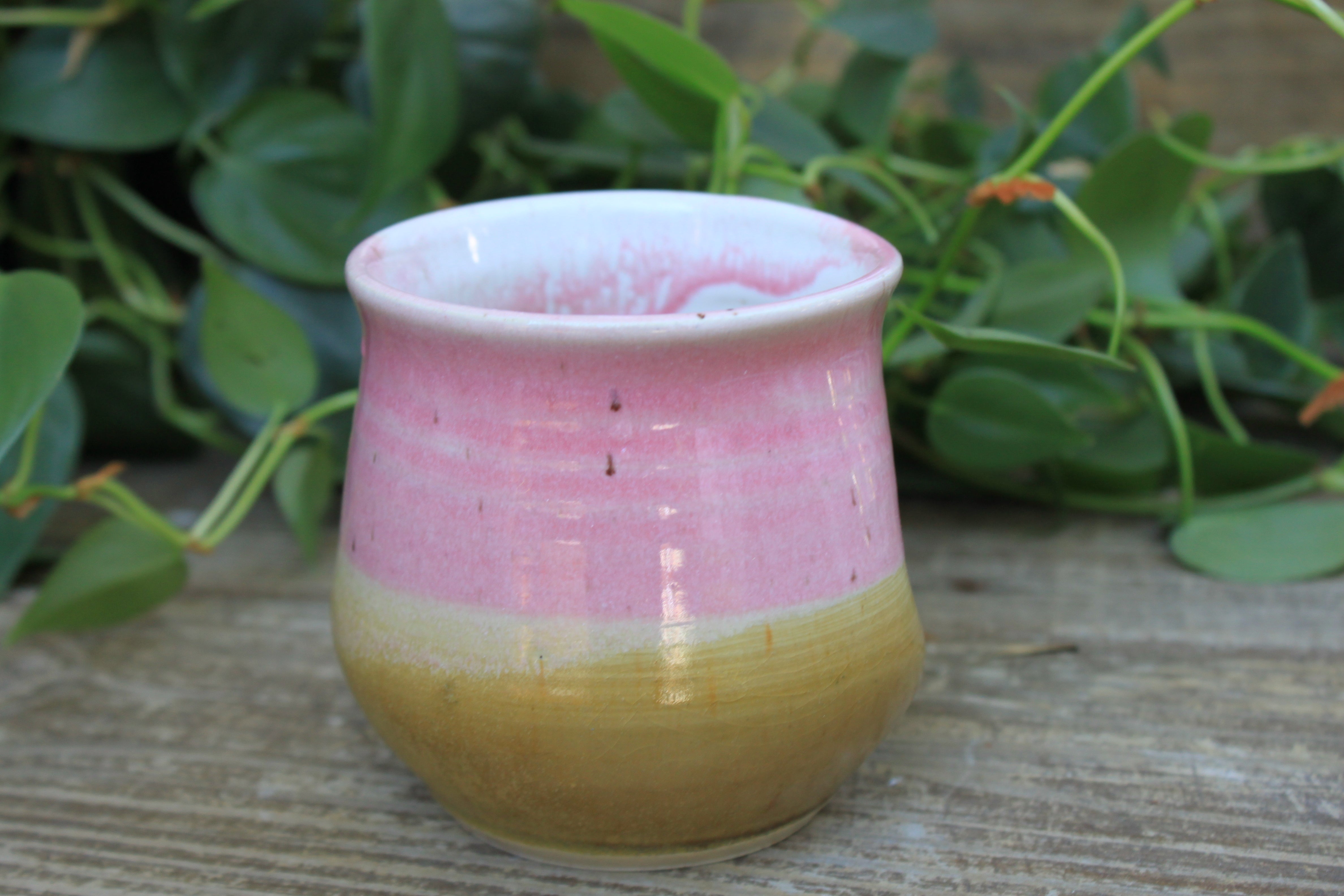 Thumbprint Cup, Honey Gold and Blush, 14 oz