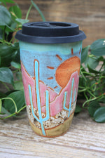 Load image into Gallery viewer, Desert Mountain Days Handled Travel Mug, 20 oz
