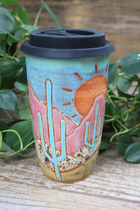 Desert Mountain Days Handled Travel Mug, 20 oz
