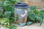 Load image into Gallery viewer, Evergreen Nights Handled Travel Mug, 18 oz
