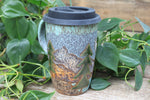 Load image into Gallery viewer, Evergreen Nights Handled Travel Mug, 18 oz
