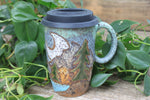 Load image into Gallery viewer, Evergreen Nights Handled Travel Mug, 18 oz
