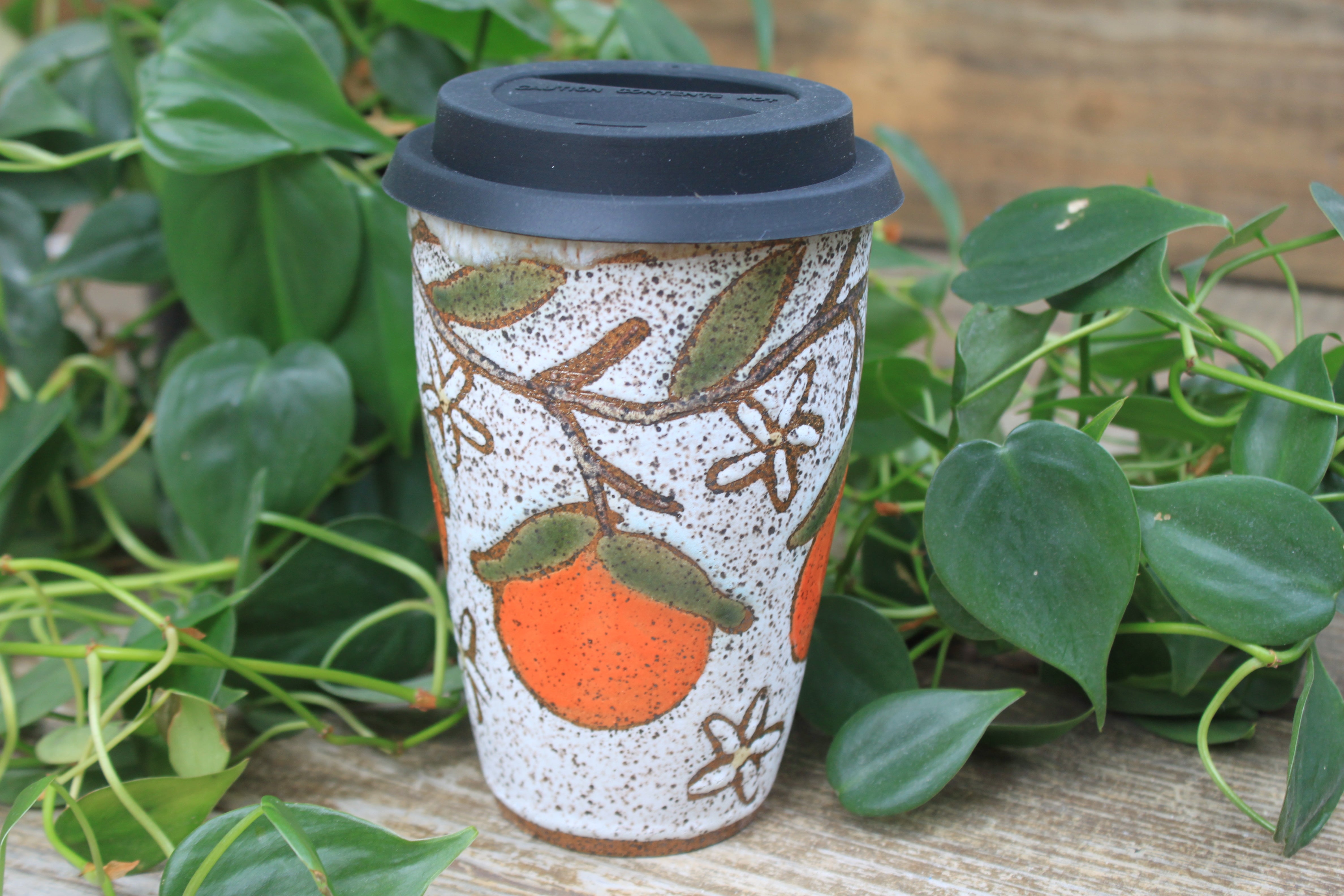 Fruity Fun - Orange Dreams Handled Travel Mug, 16 oz