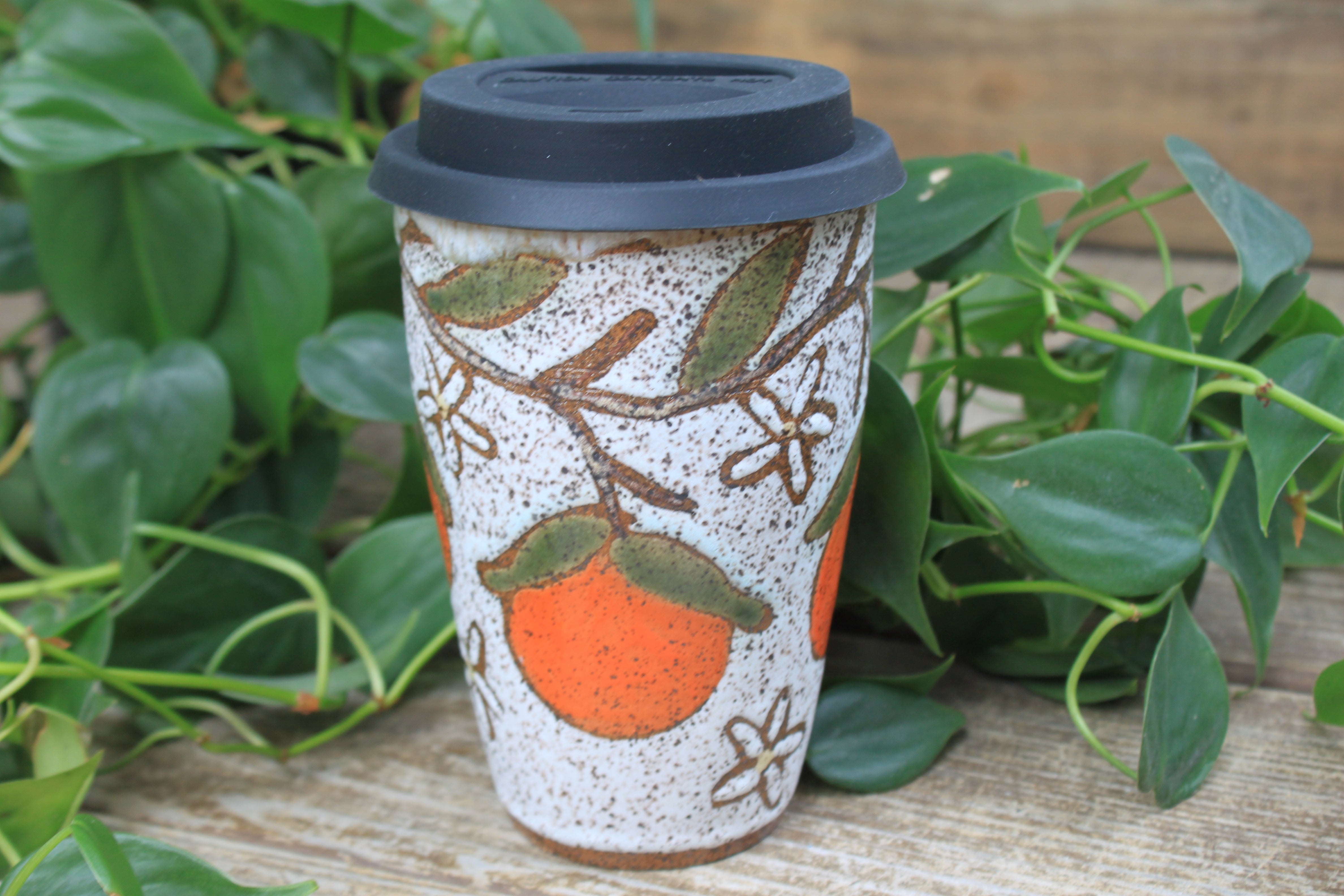 Fruity Fun - Orange Dreams Handled Travel Mug, 16 oz