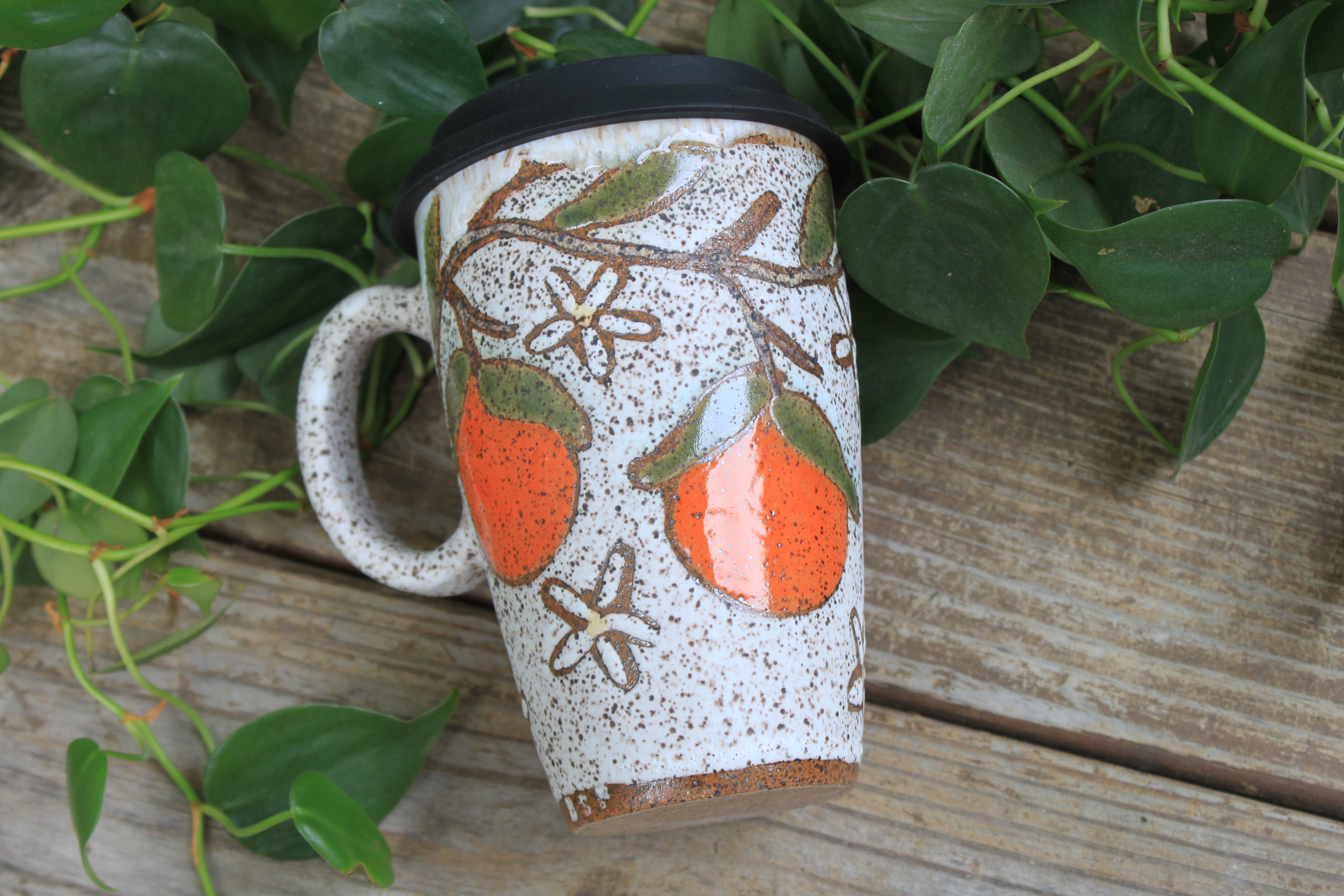 Fruity Fun - Orange Dreams Handled Travel Mug, 16 oz
