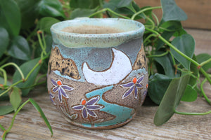 Coneflower Fields and Rolling River Nights Mug, 16 oz