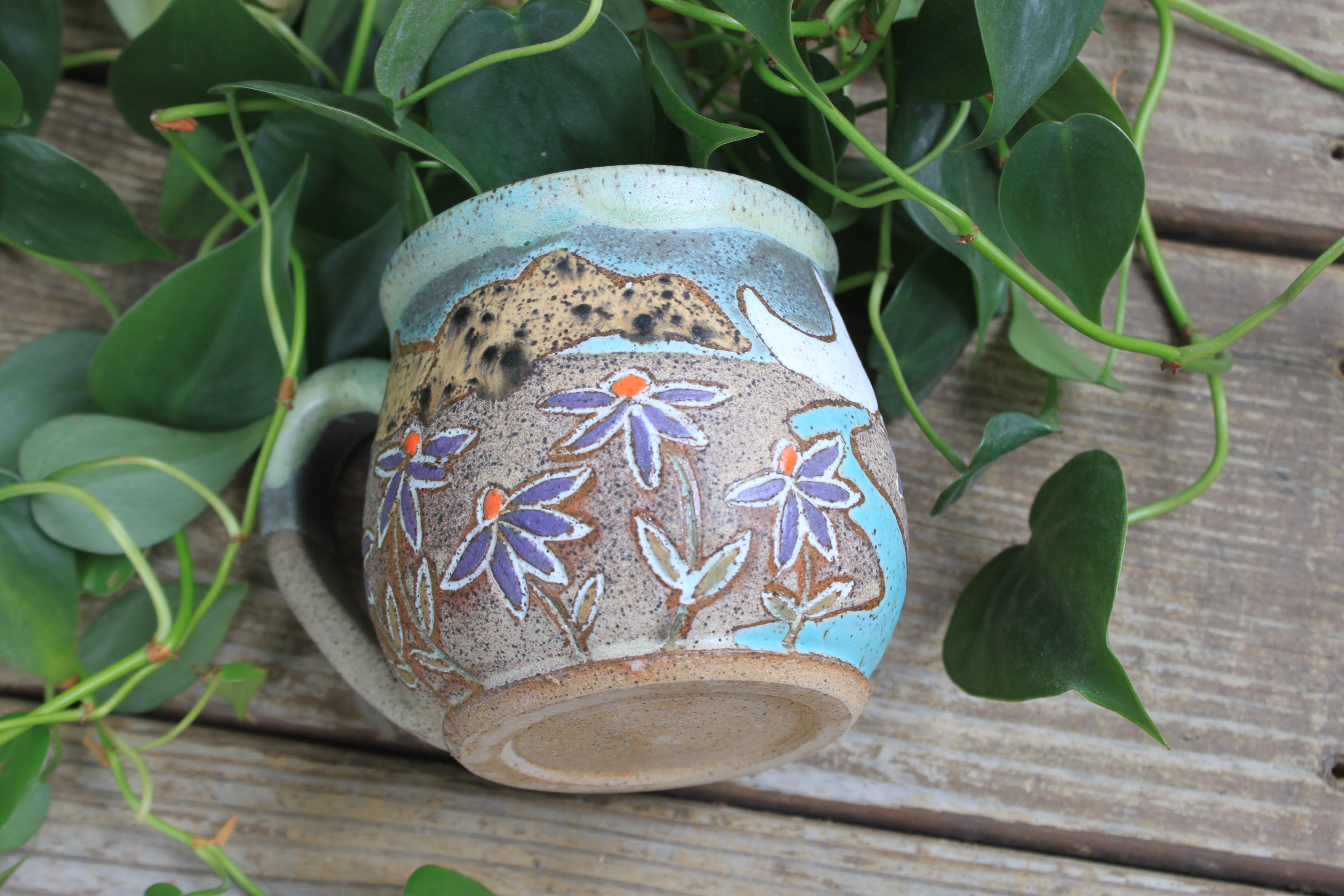 Coneflower Fields and Rolling River Nights Mug, 16 oz