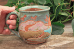 Load image into Gallery viewer, Beachy Sand Dune Sunset and Sailboat Mug, 18 oz
