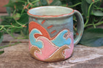 Load image into Gallery viewer, Ocean Waves Day Carved Mug, 14 oz
