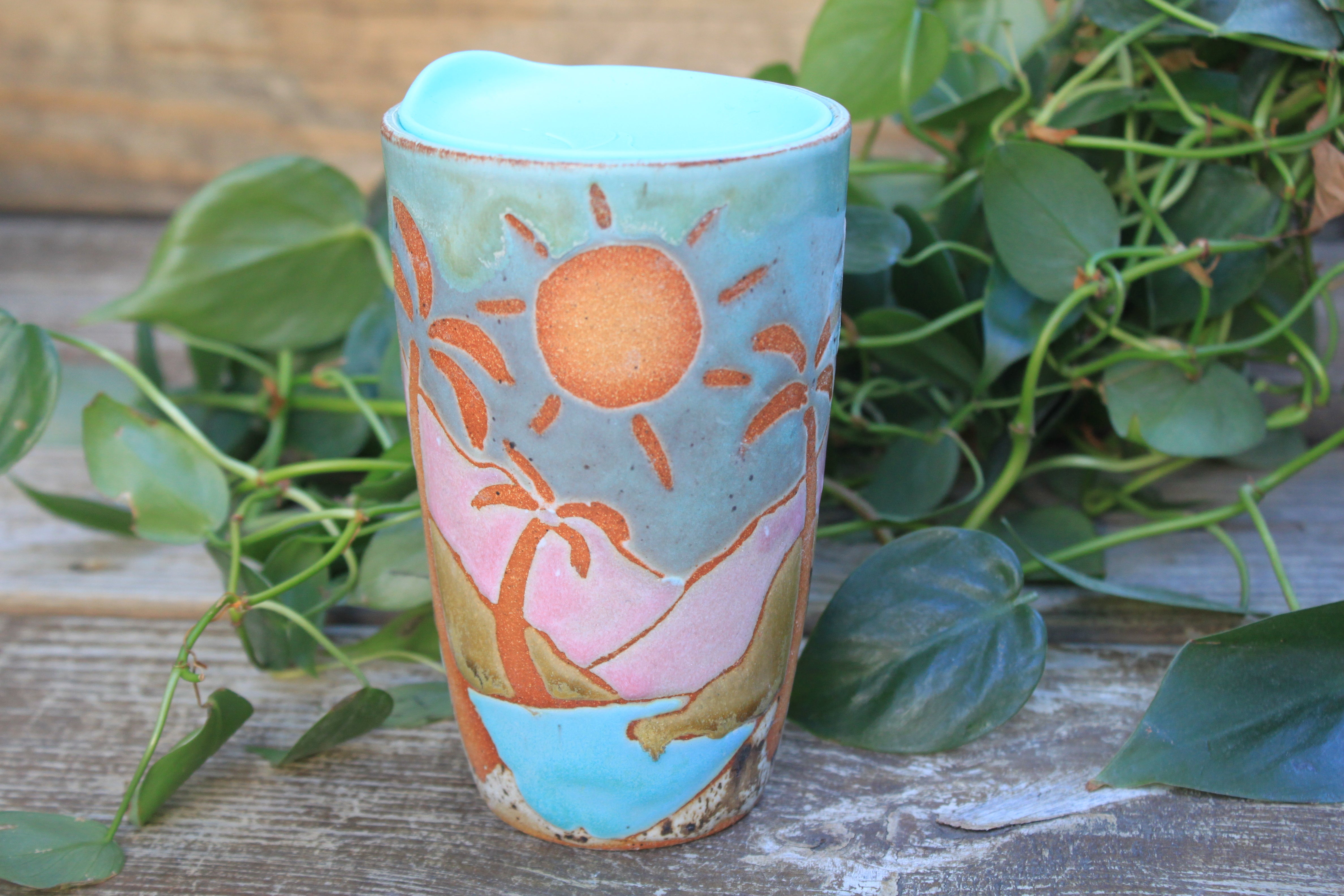Seconds Sale! Beachy Days Handled Travel Mug, 17 oz