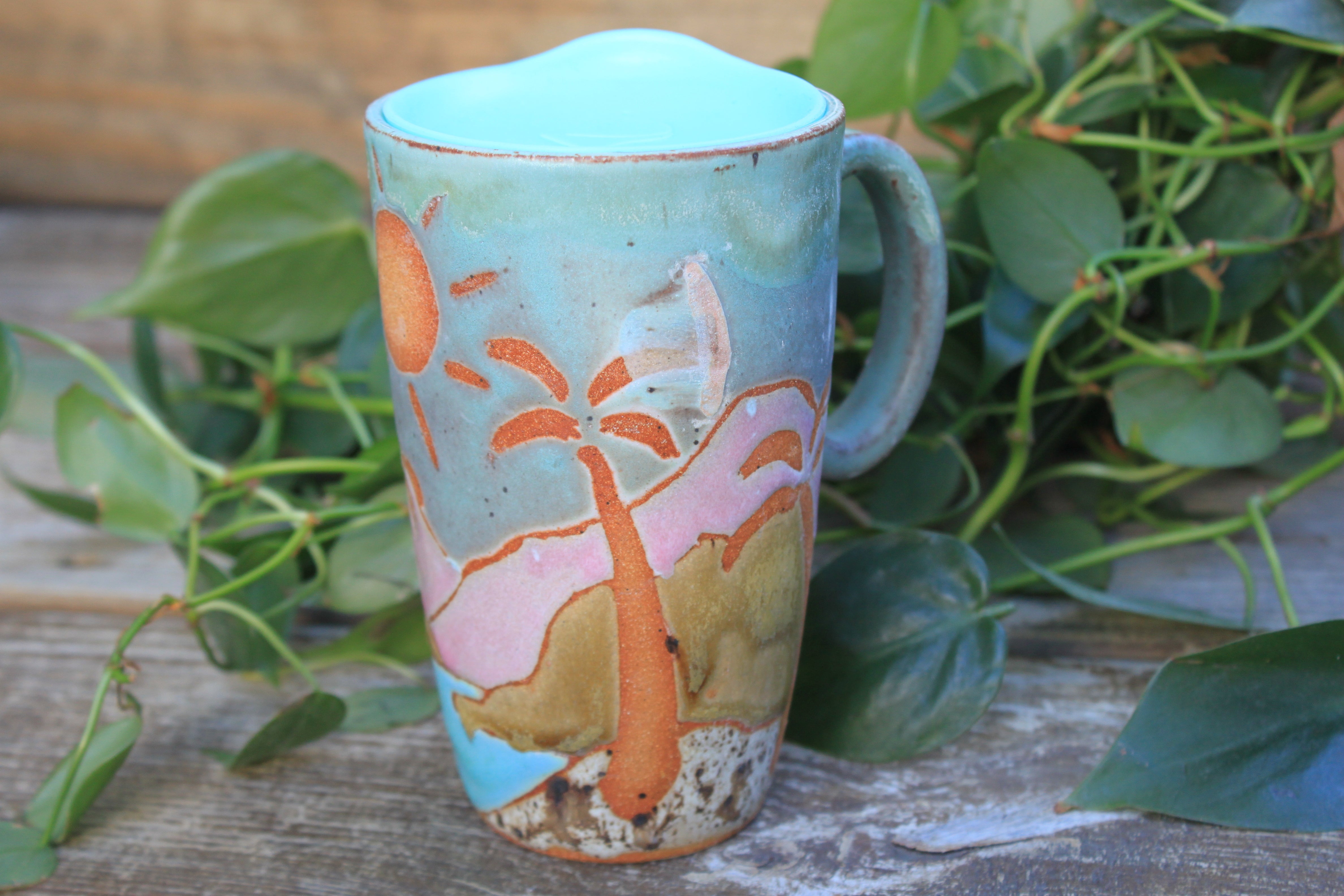 Seconds Sale! Beachy Days Handled Travel Mug, 17 oz