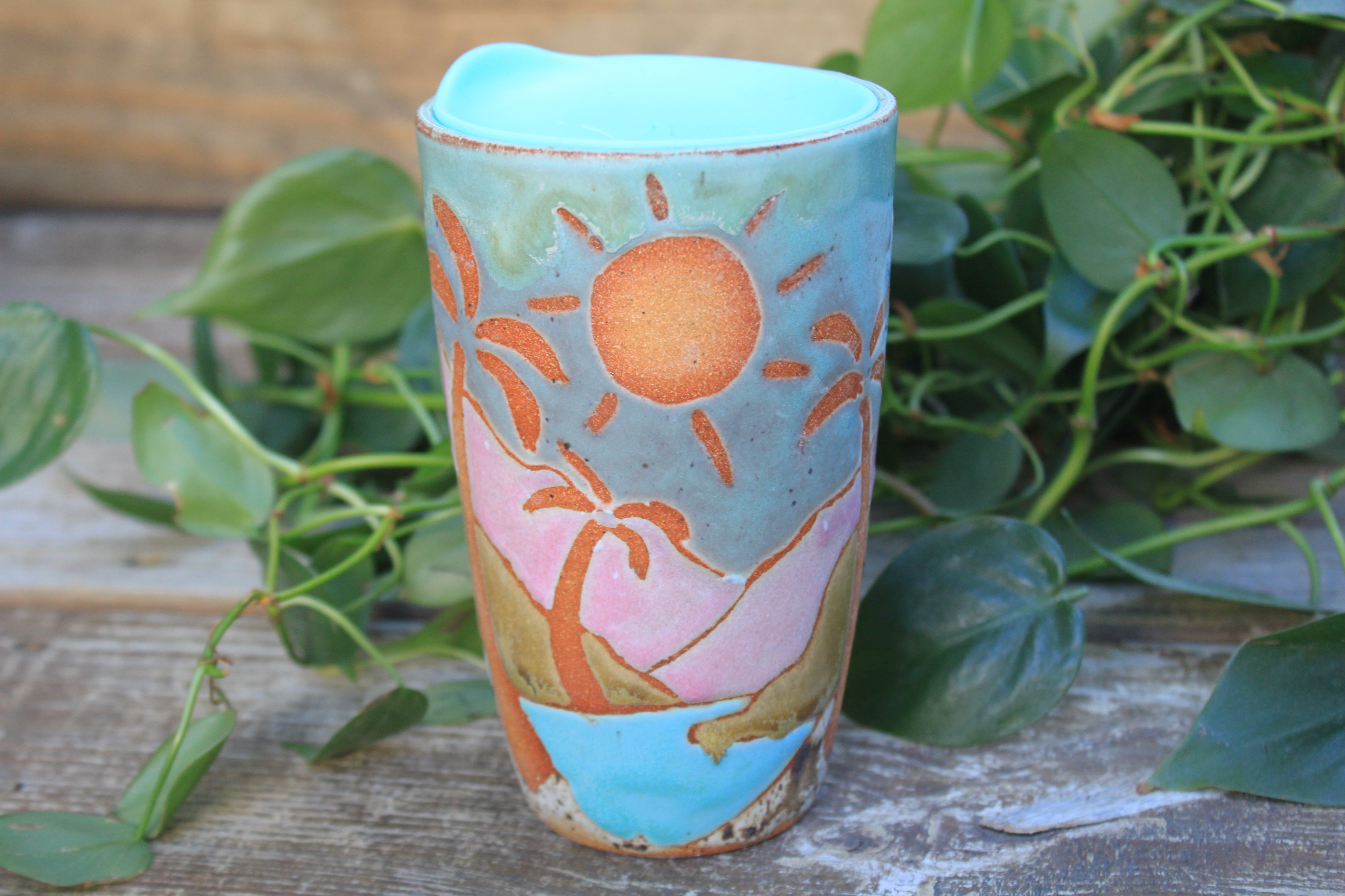 Seconds Sale! Beachy Days Handled Travel Mug, 17 oz