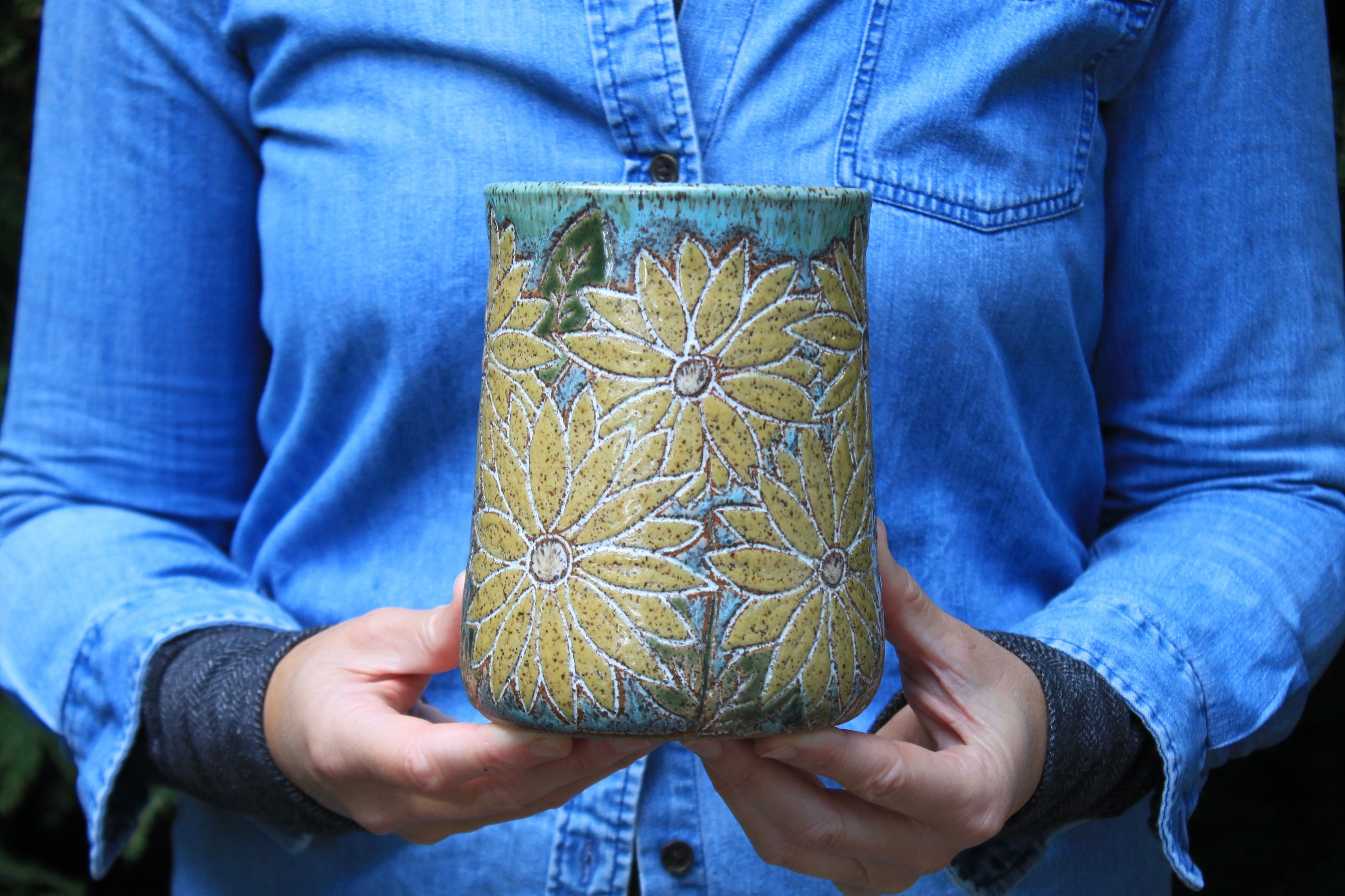 Sunflower Fields Forever Utensil Jar