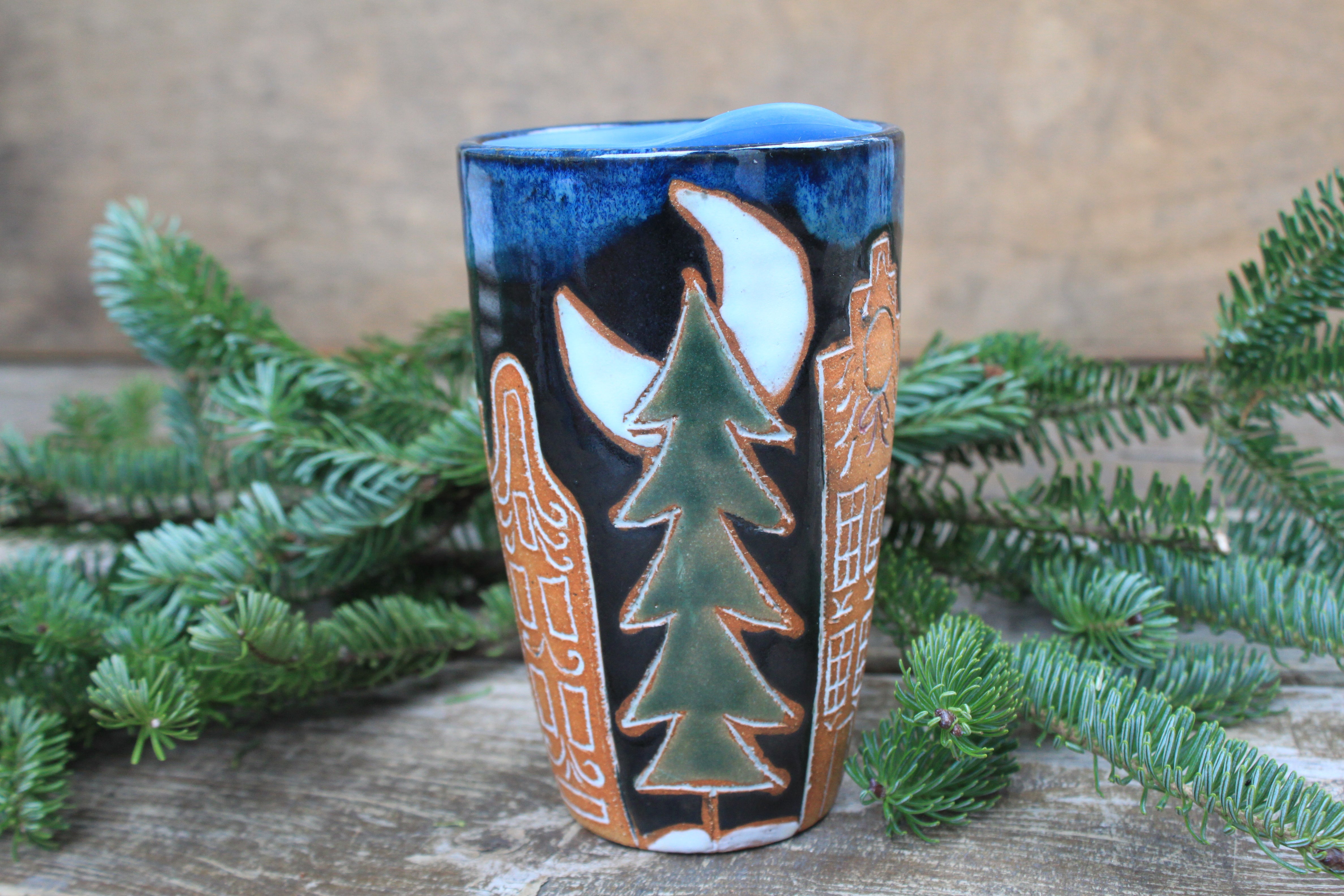 Ginger Bread House Village Travel Mug (without handle), 16 oz