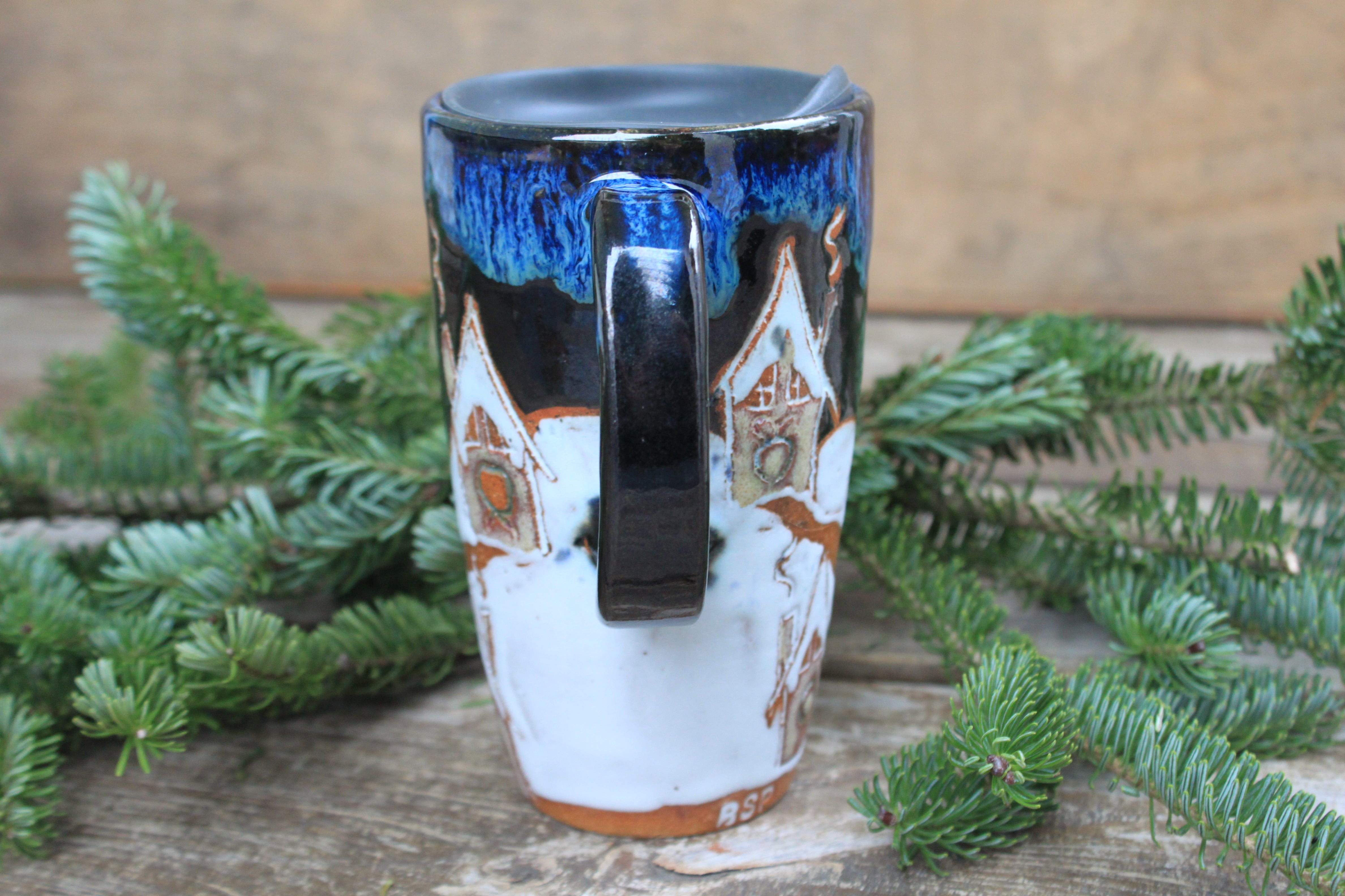 Ginger Bread House Snowy Village Travel Mug, 17 oz