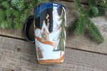 Load image into Gallery viewer, Ginger Bread House Snowy Village Travel Mug, 17 oz
