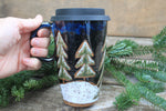 Load image into Gallery viewer, Snowy Cabin Forest Nights Travel Mug, 16 oz

