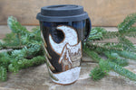 Load image into Gallery viewer, Snowy Cabin Forest Nights Travel Mug, 16 oz
