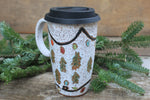 Load image into Gallery viewer, Twinkly Lights and Evergreens Handled Travel Mug, 18 oz
