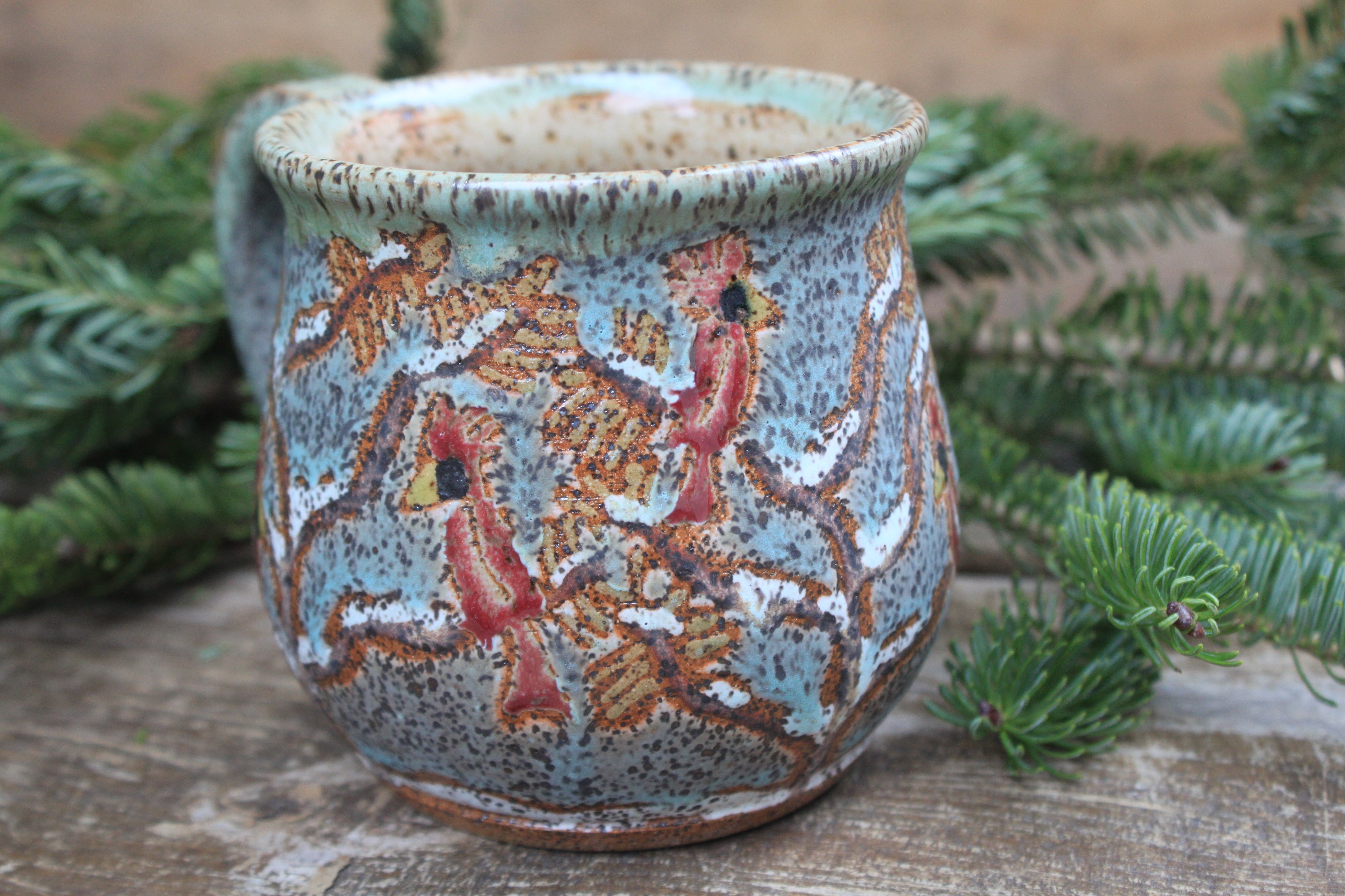 Cardinals in a Snowy Forest Mug, 17 oz