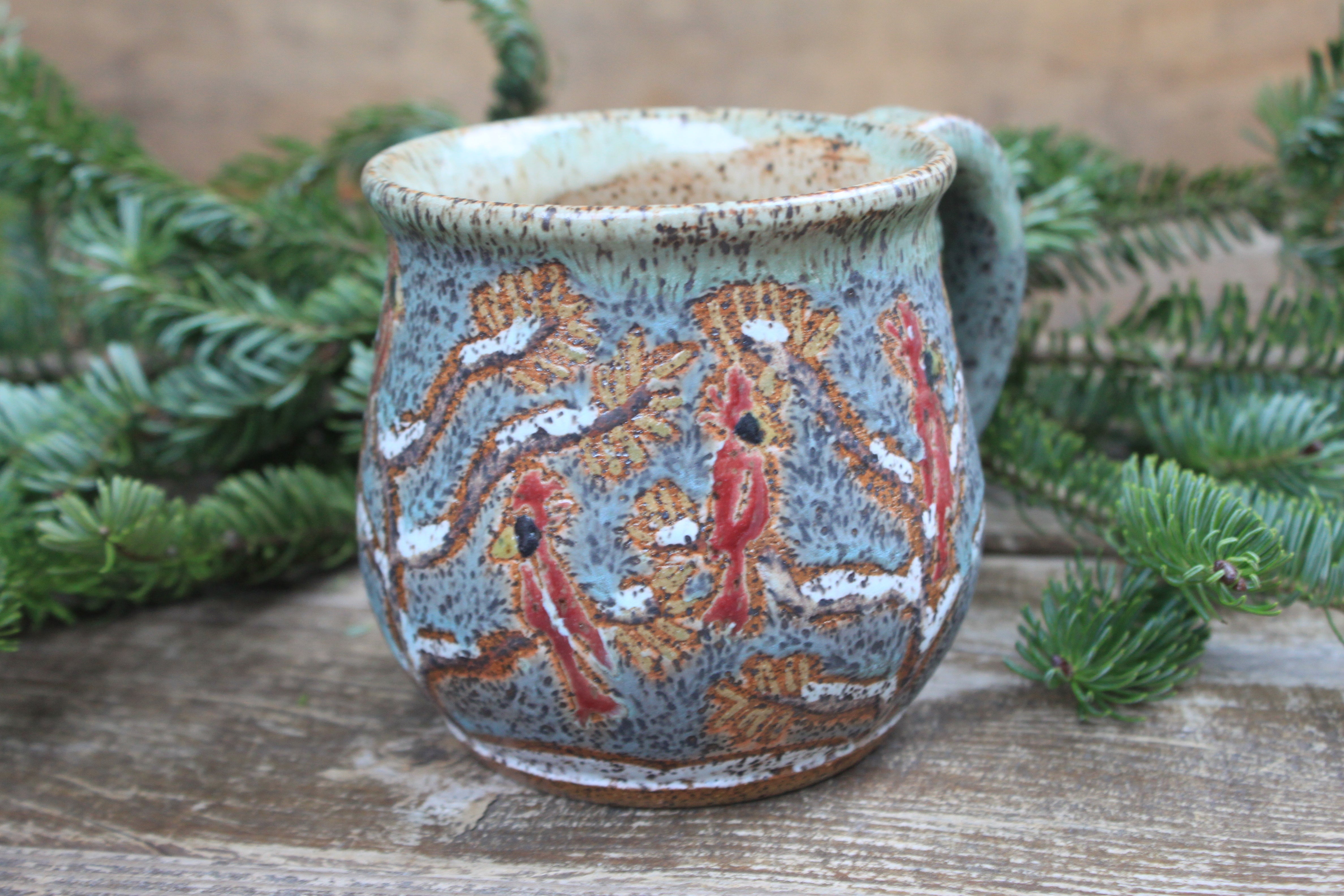 Cardinals in a Snowy Forest Mug, 17 oz