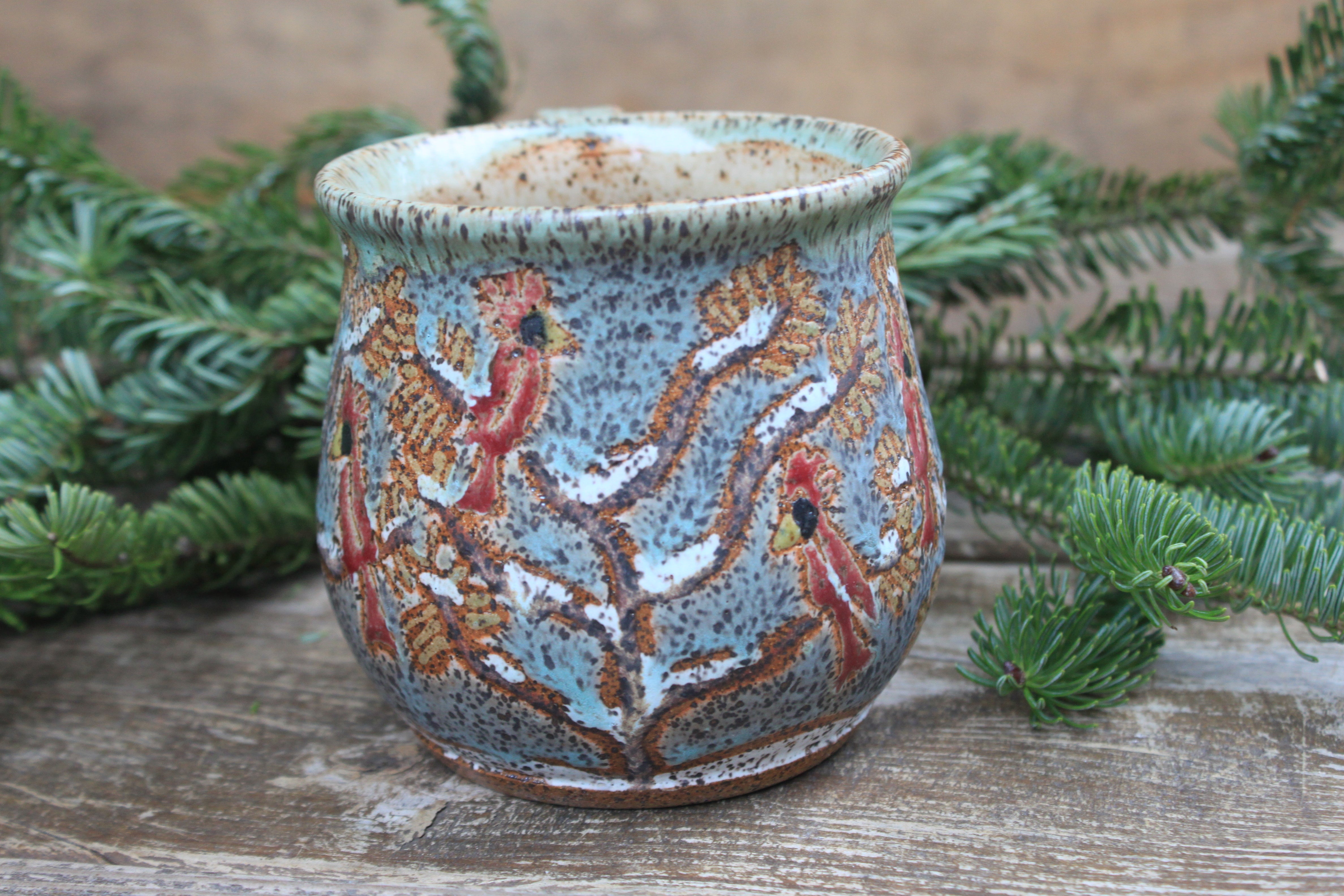 Cardinals in a Snowy Forest Mug, 17 oz