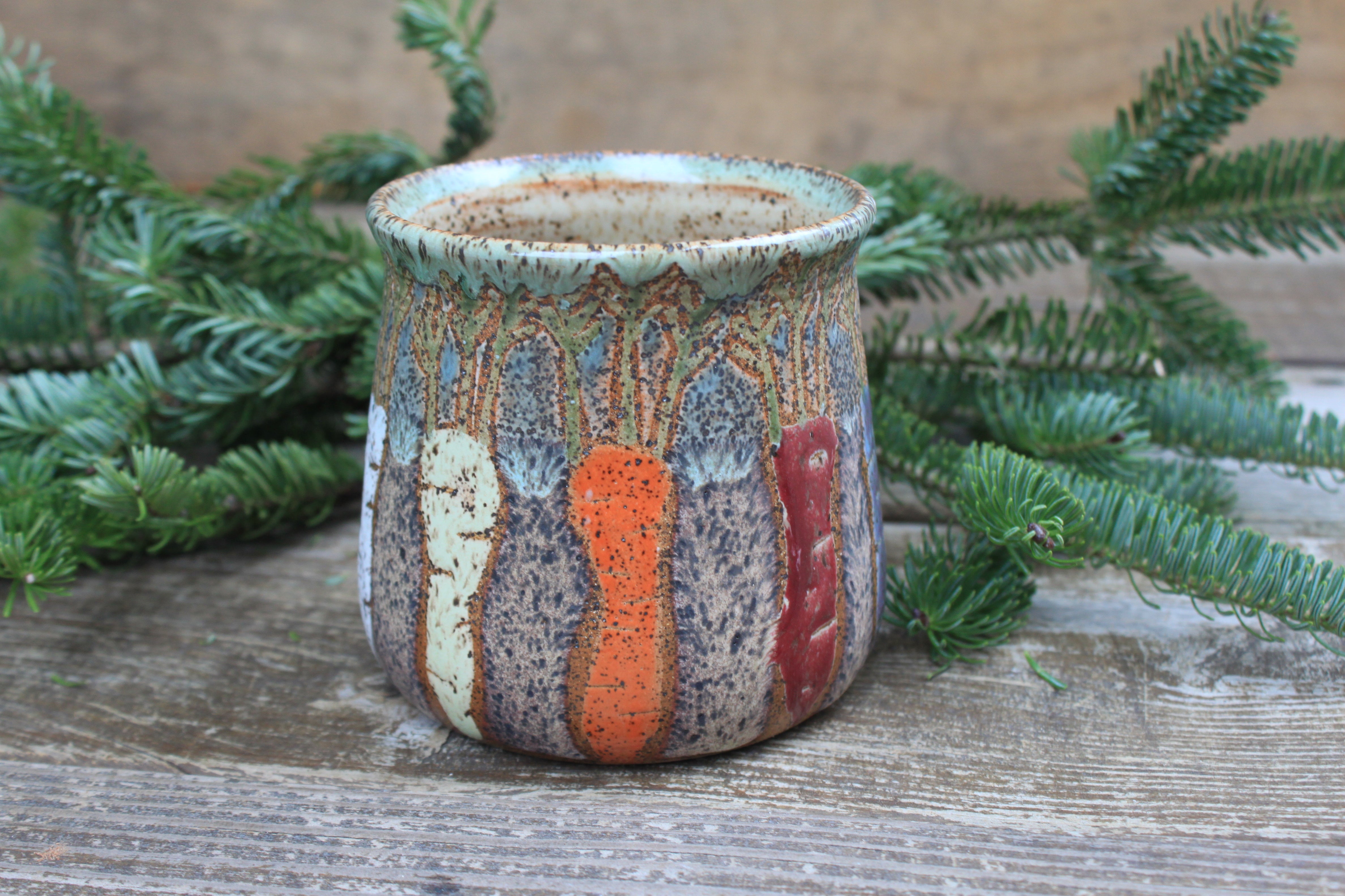 Root for Vegetables Rainbow Mug, 19 oz