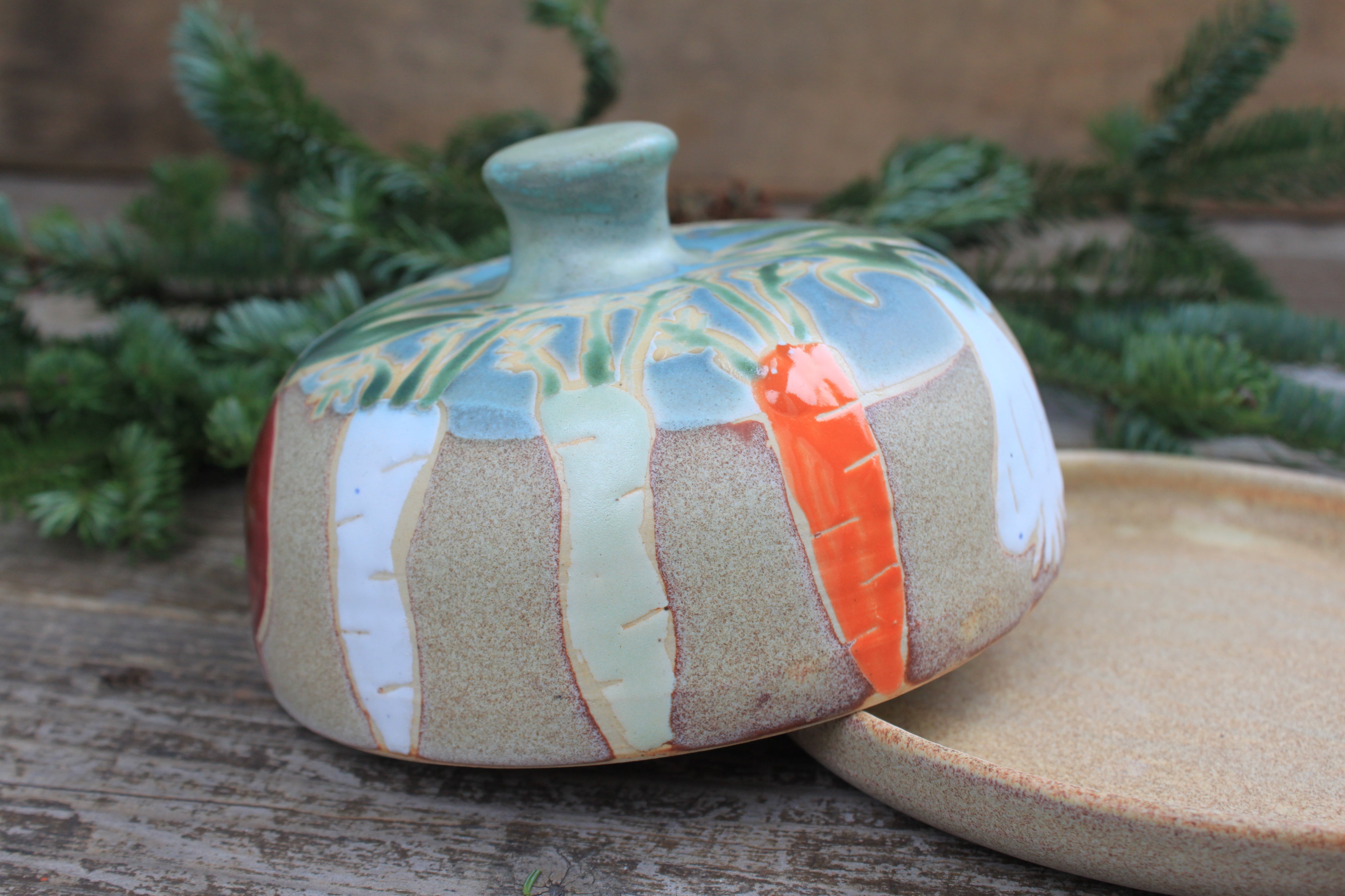 Root for Vegetables Rainbow Lidded (Butter) Dish