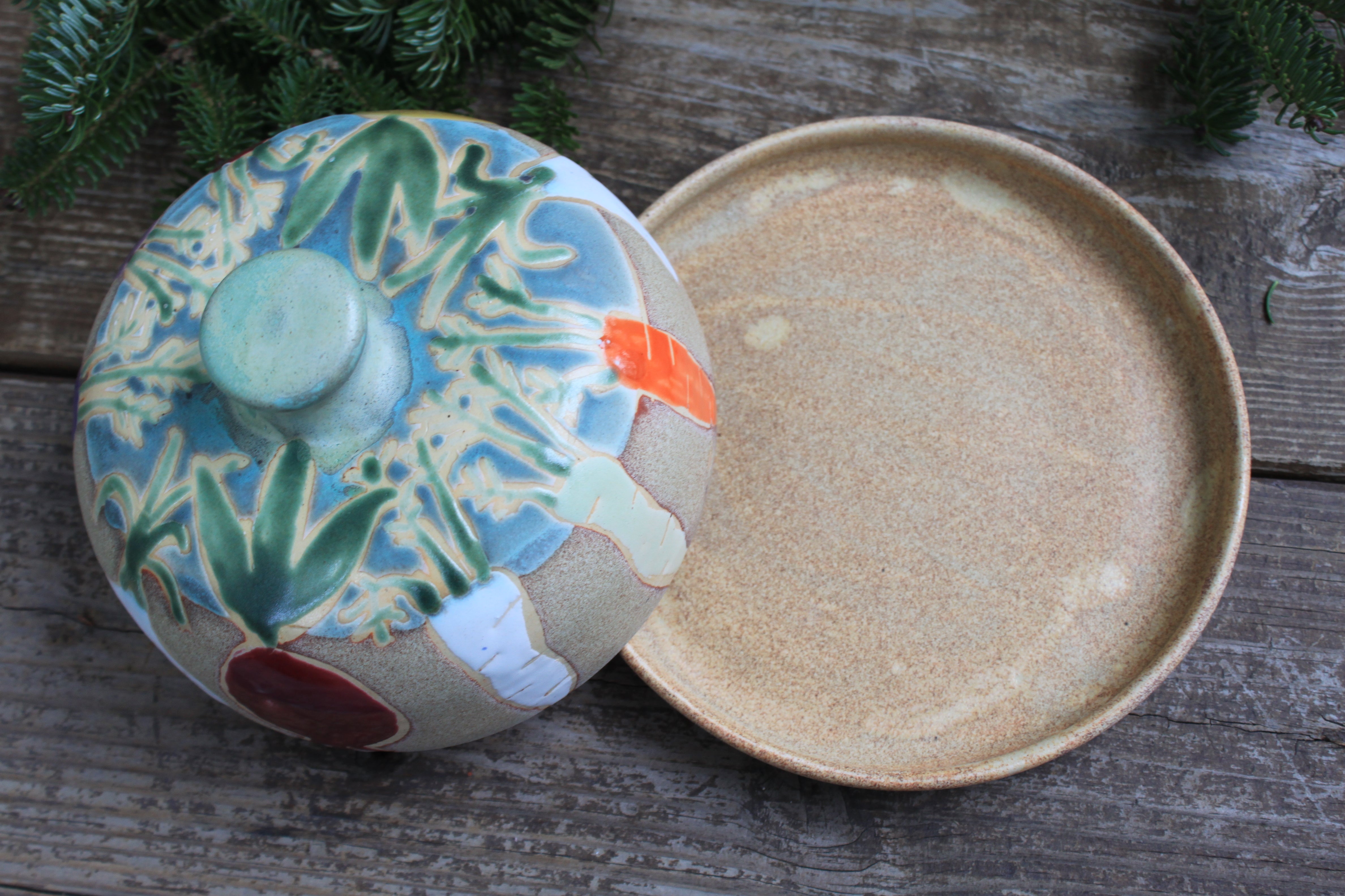 Root for Vegetables Rainbow Lidded (Butter) Dish