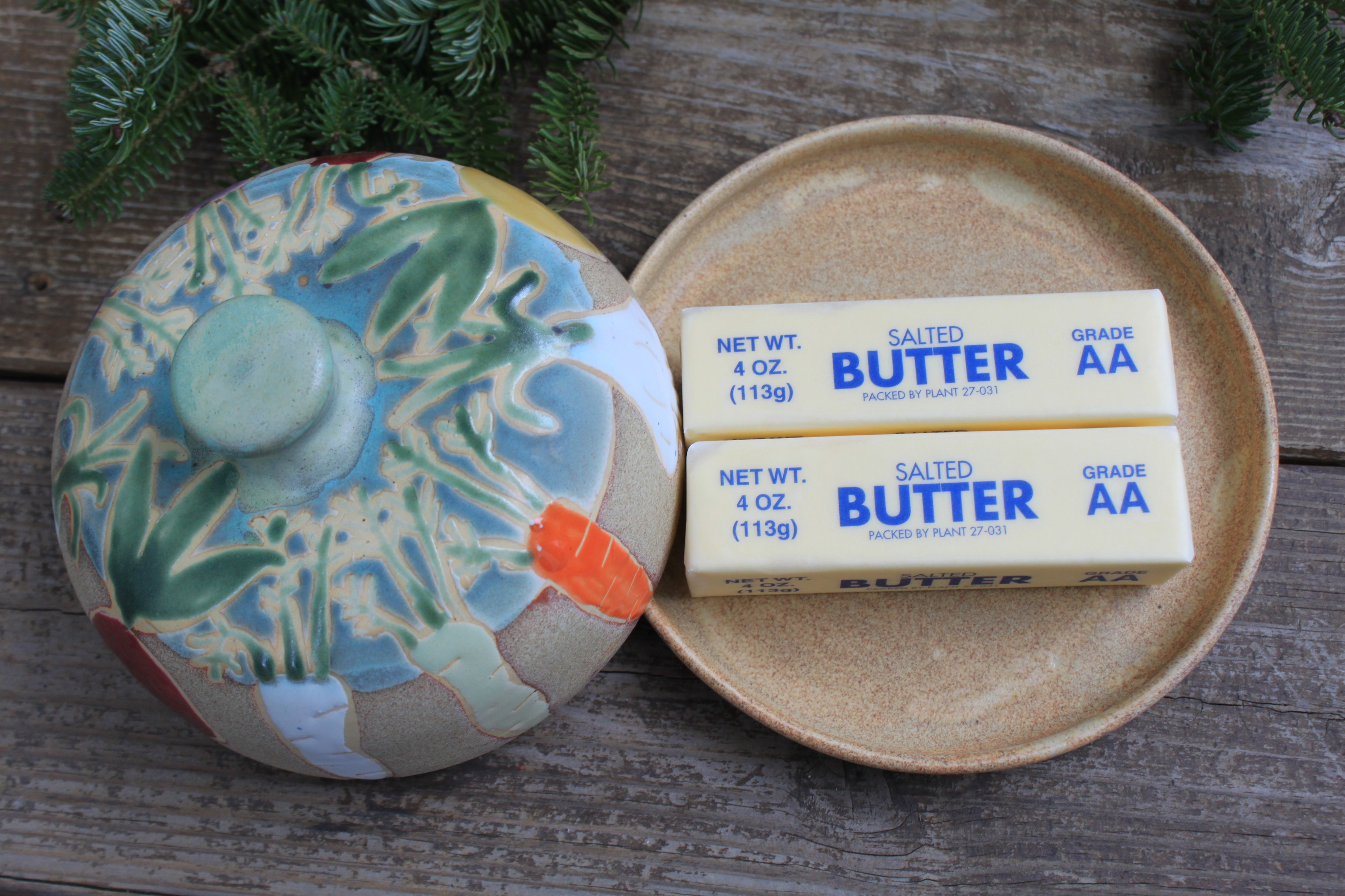 Root for Vegetables Rainbow Lidded (Butter) Dish