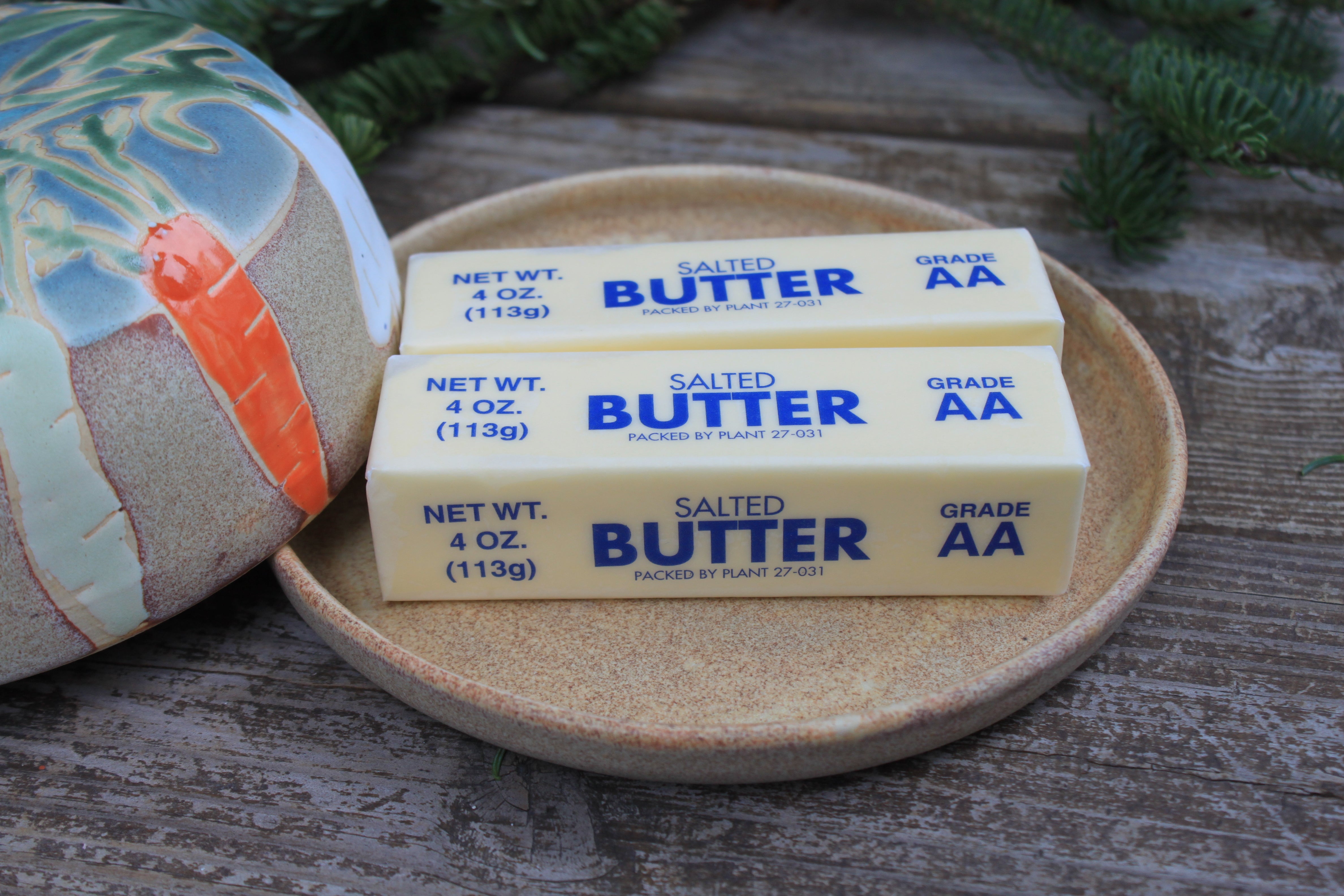 Root for Vegetables Rainbow Lidded (Butter) Dish