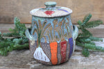 Load image into Gallery viewer, Root for Vegetables Rainbow Large Lidded Jar
