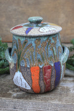 Load image into Gallery viewer, Root for Vegetables Rainbow Large Lidded Jar

