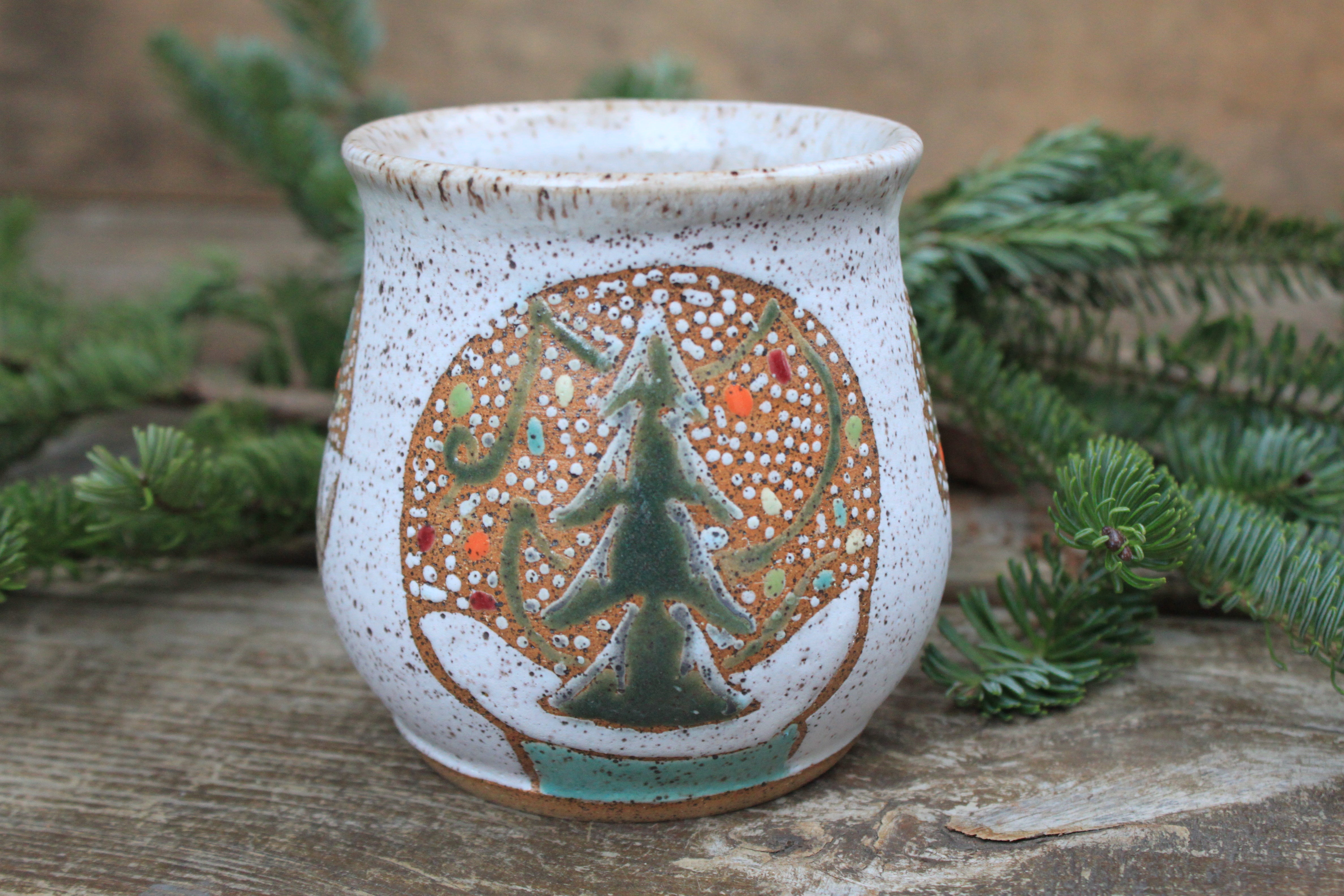 Festive Cabin Snow Globe Dreams Mug, 18 oz