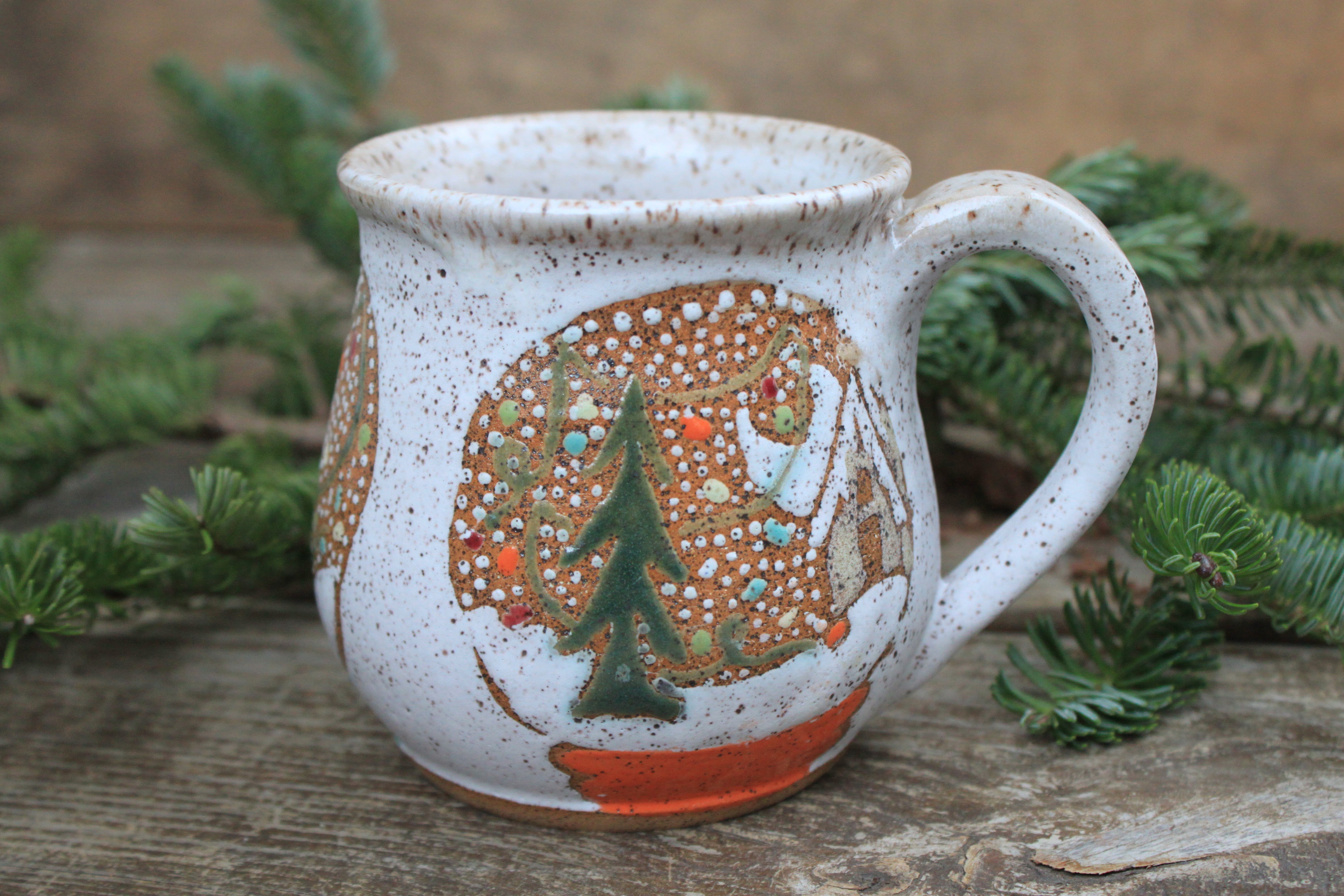 Festive Cabin Snow Globe Dreams Mug, 18 oz