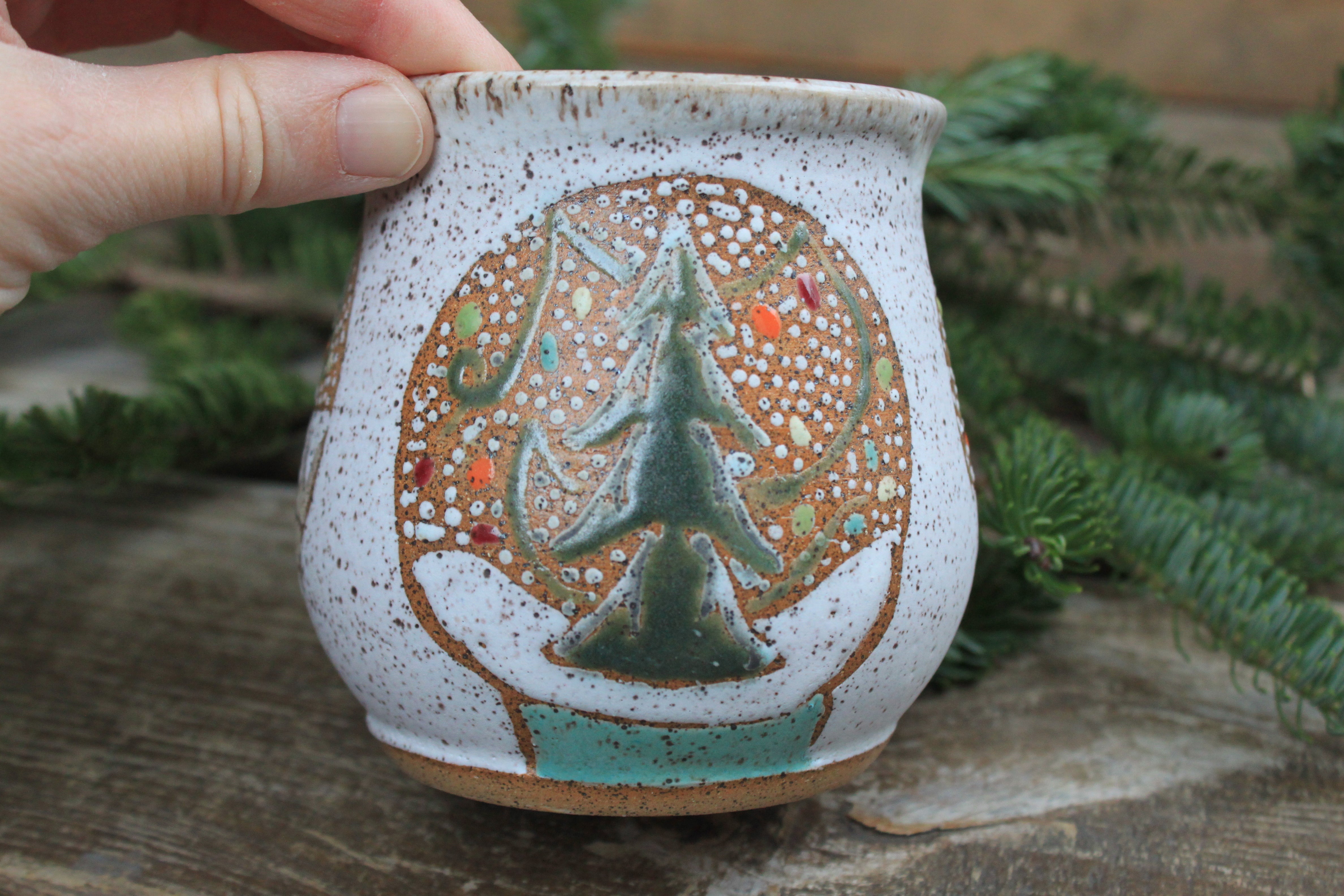 Festive Cabin Snow Globe Dreams Mug, 18 oz