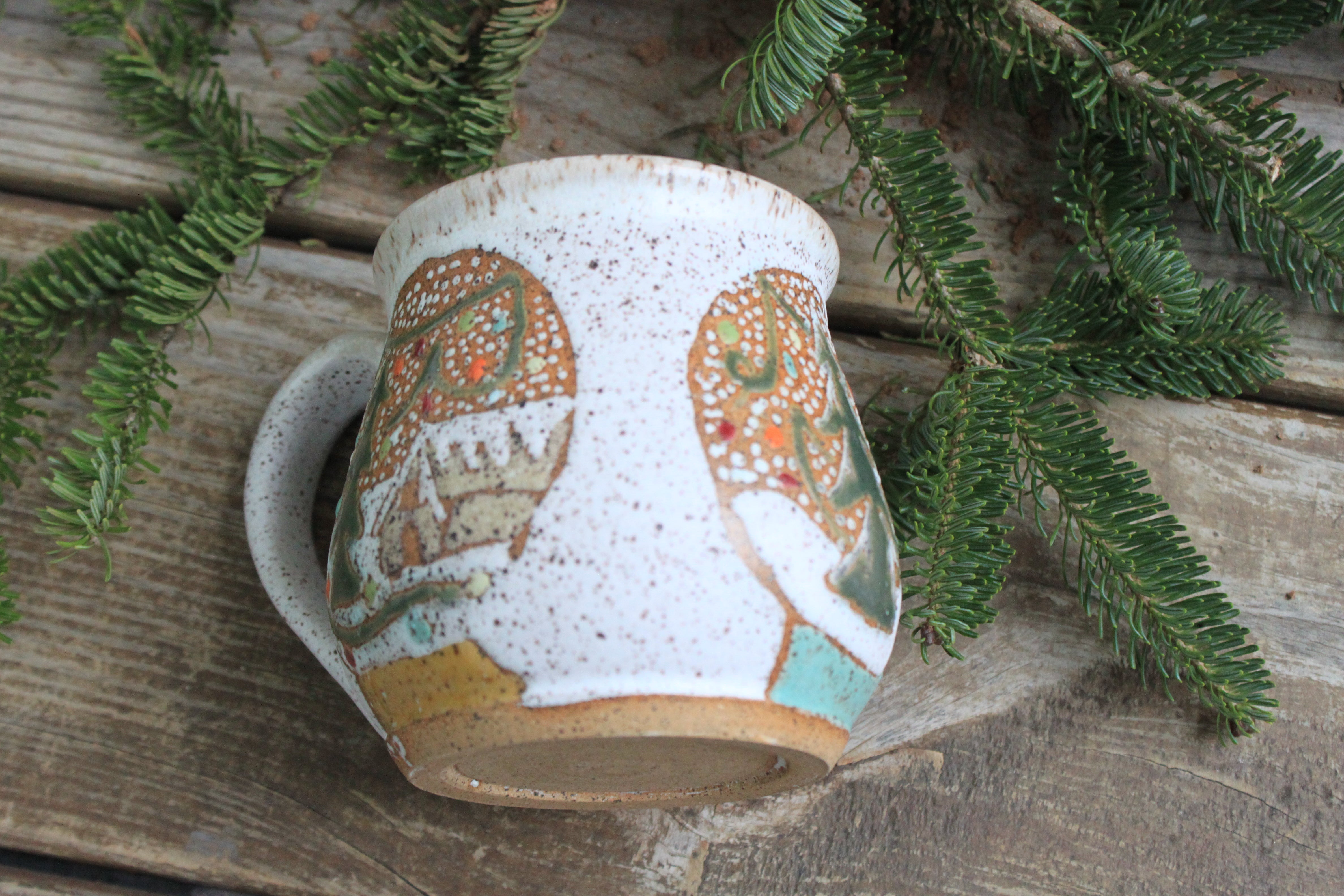 Festive Cabin Snow Globe Dreams Mug, 18 oz