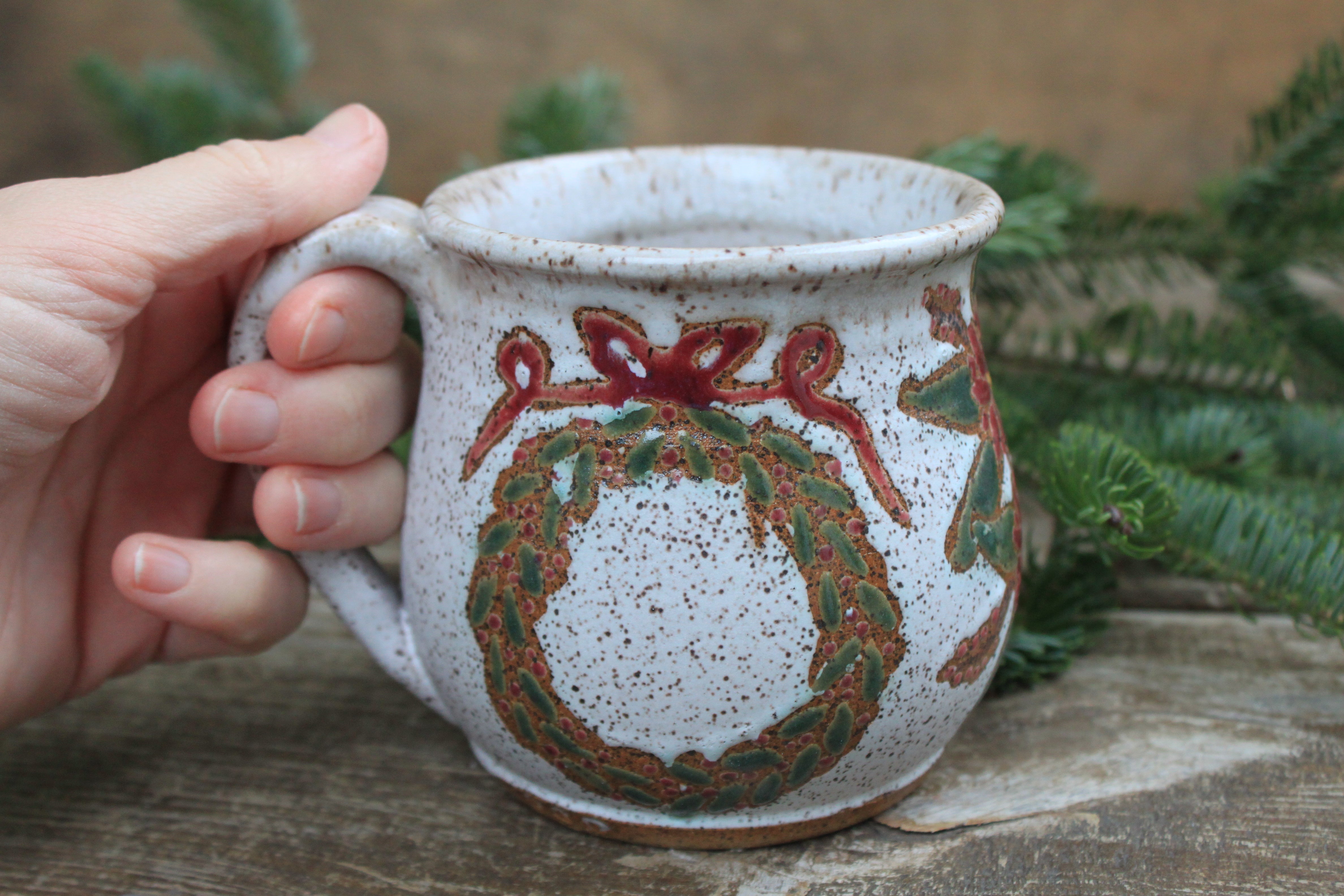 Wreaths of the Season Mug, 18 oz