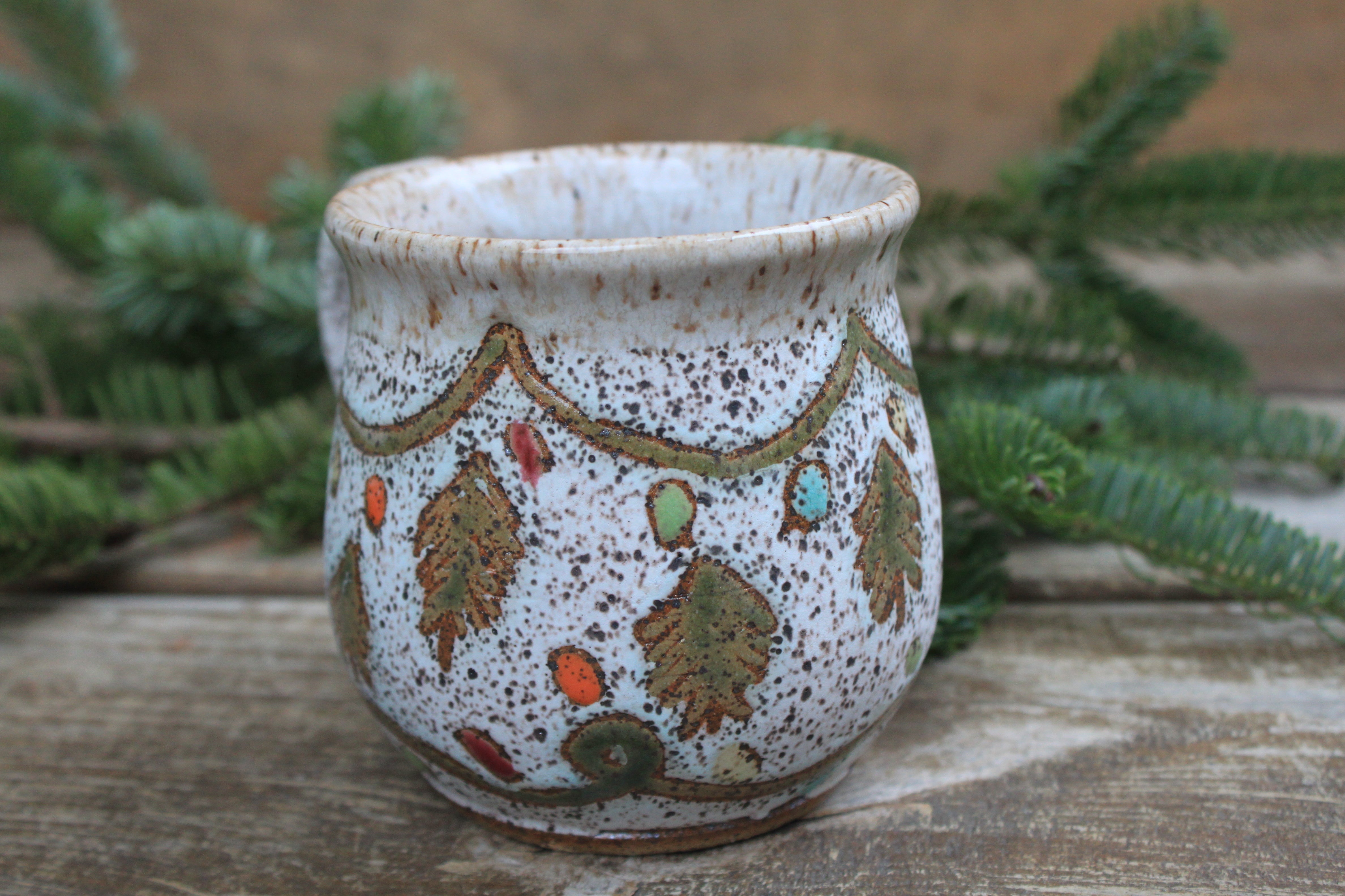 Twinkly Lights and Evergreens Mug, 16 oz