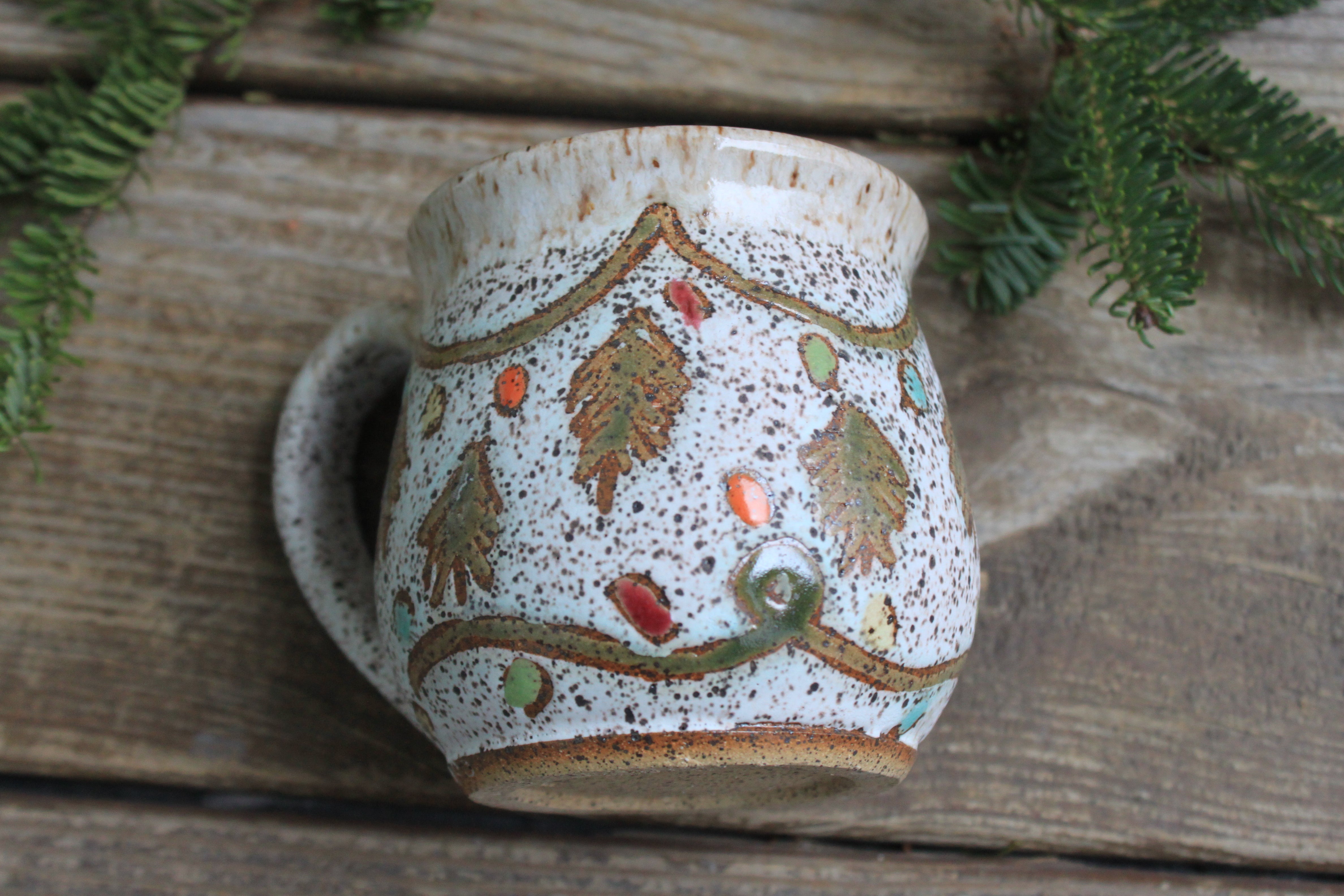 Twinkly Lights and Evergreens Mug, 16 oz