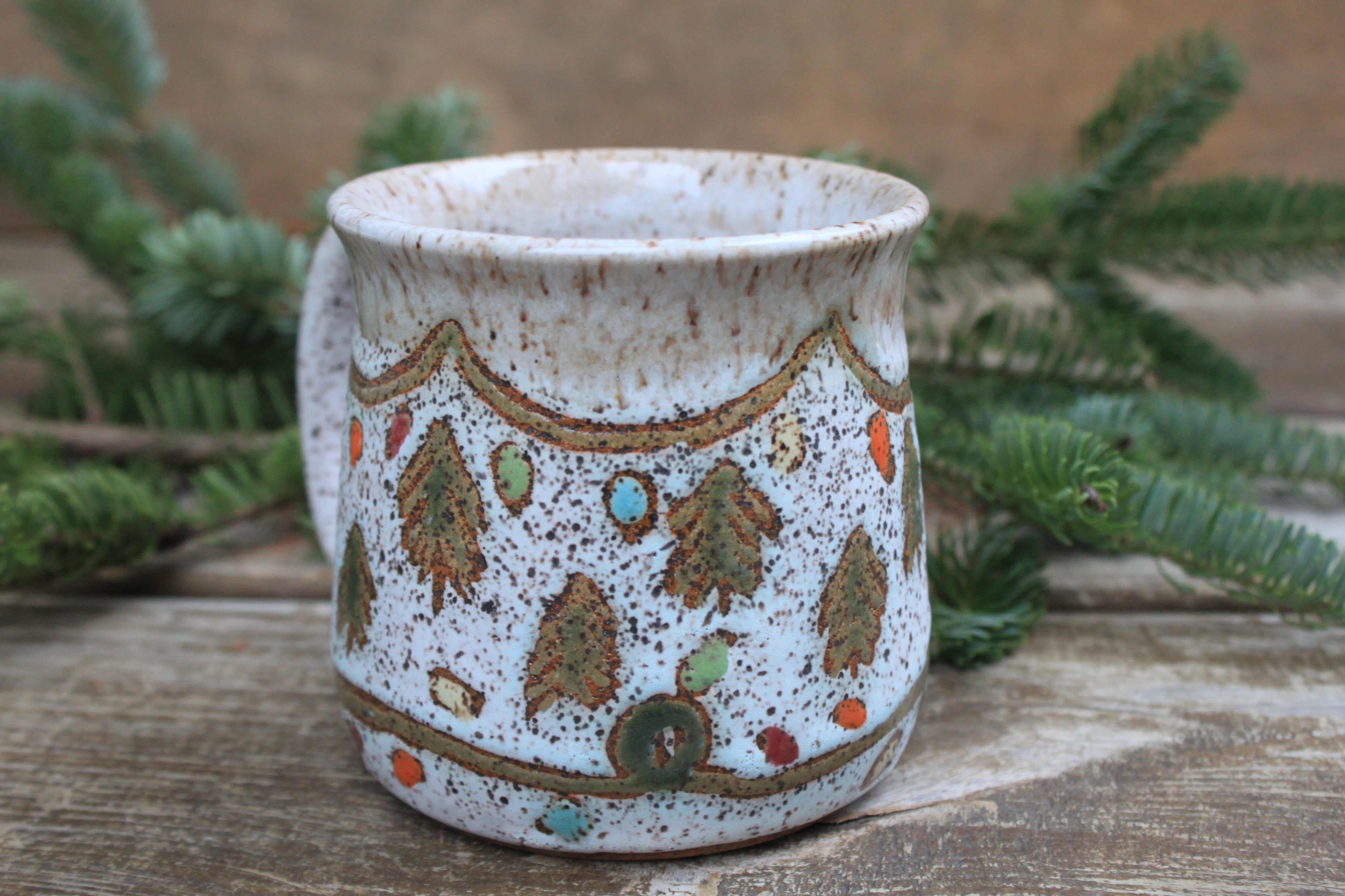 Twinkly Lights and Evergreens Mug, 18 oz