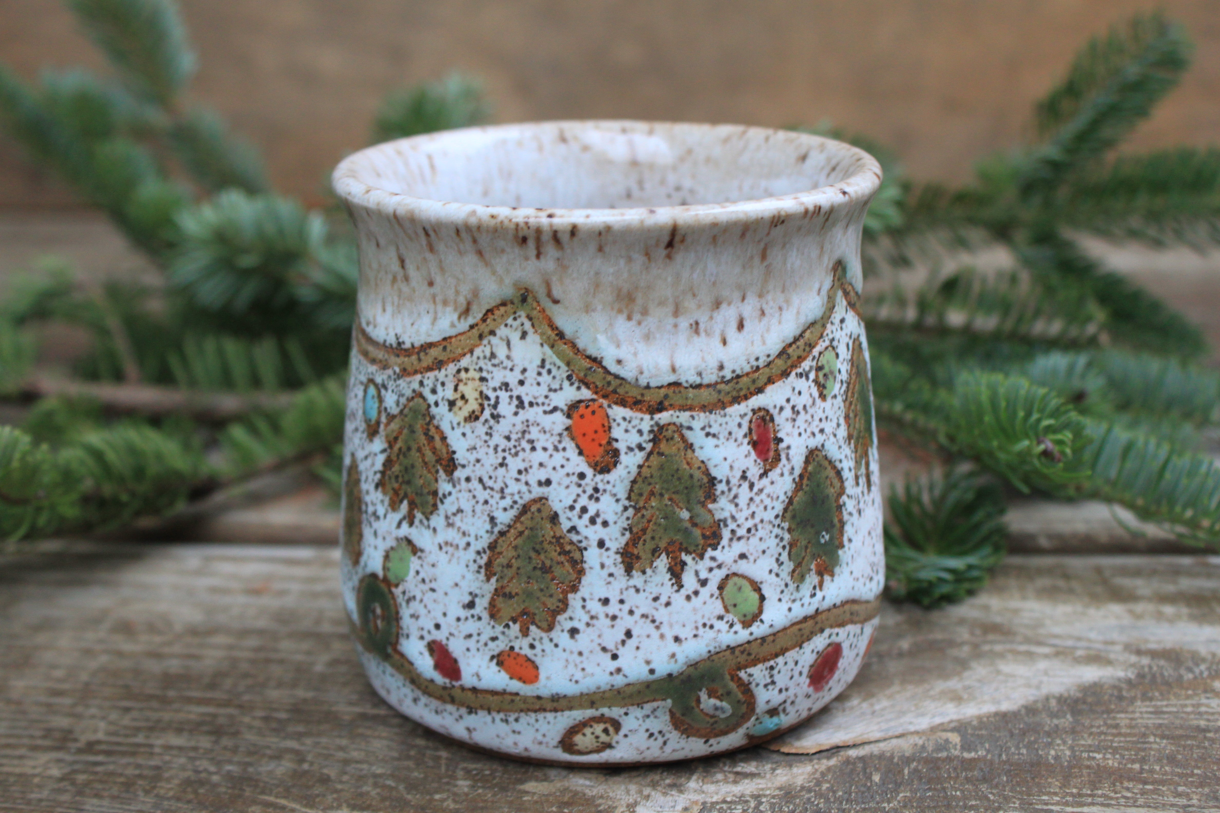 Twinkly Lights and Evergreens Mug, 18 oz
