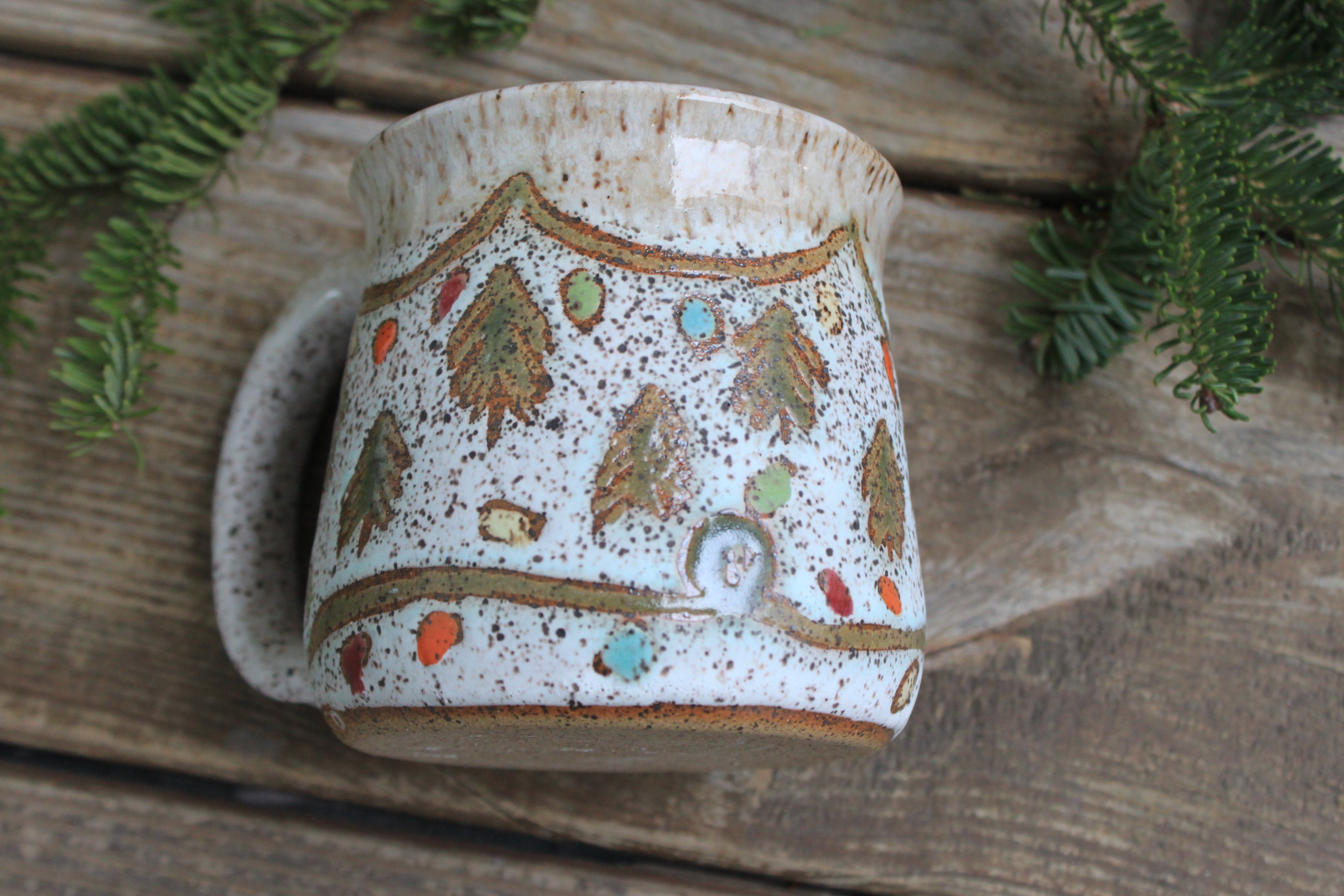 Twinkly Lights and Evergreens Mug, 18 oz