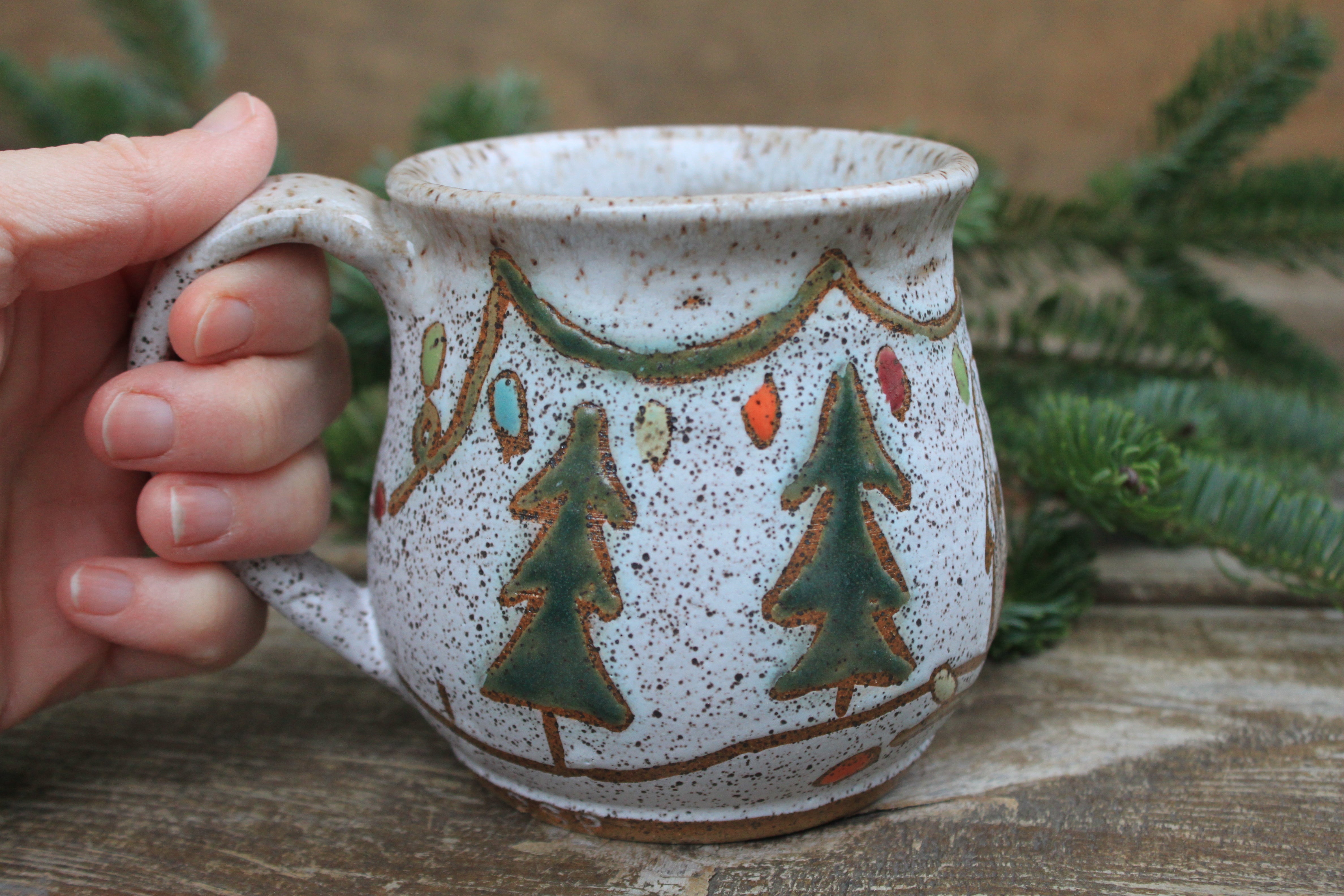 Festive Cabin in Evergreen Grove Mug, 17 oz