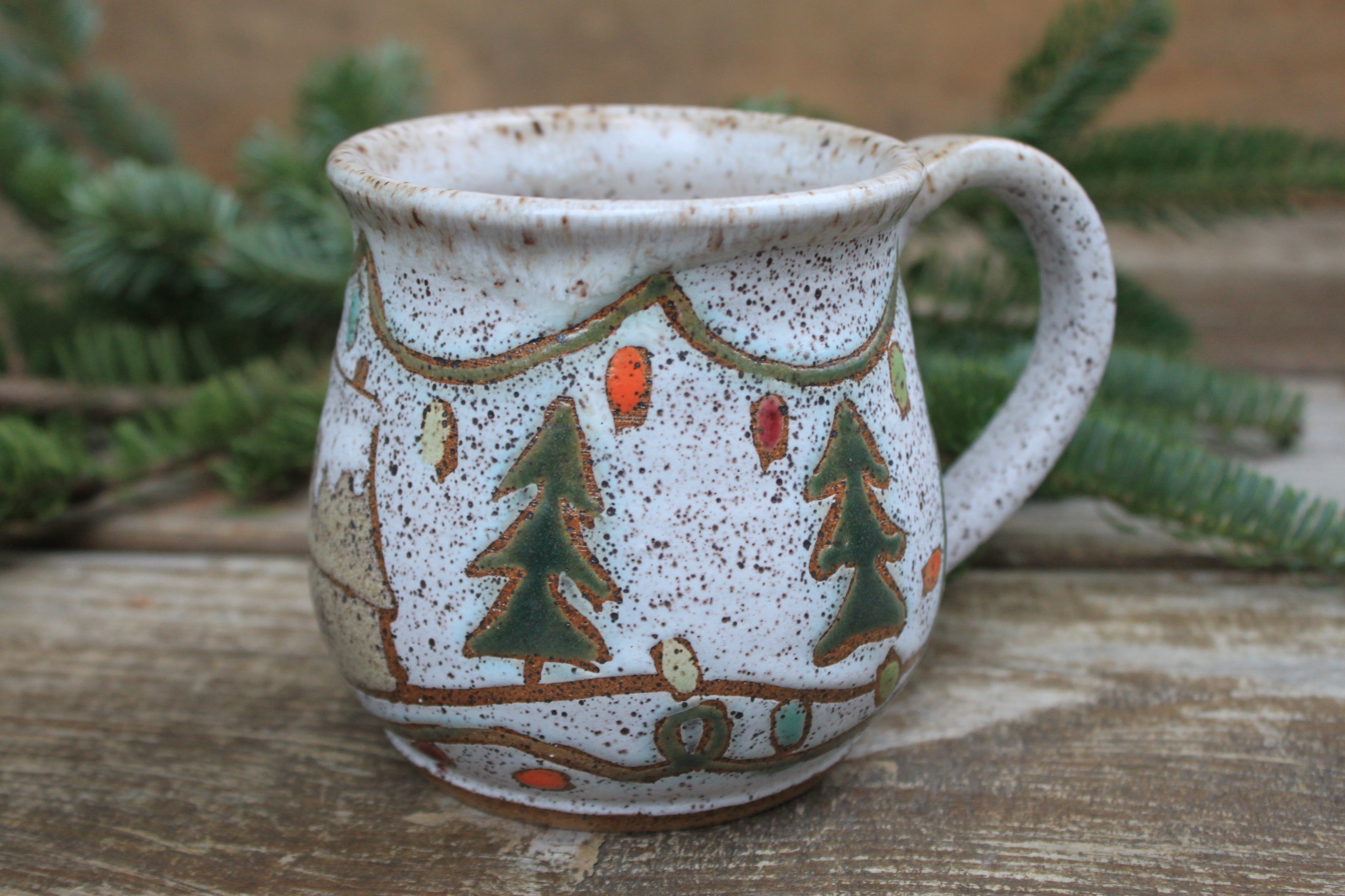 Festive Cabin in Evergreen Grove Mug, 17 oz