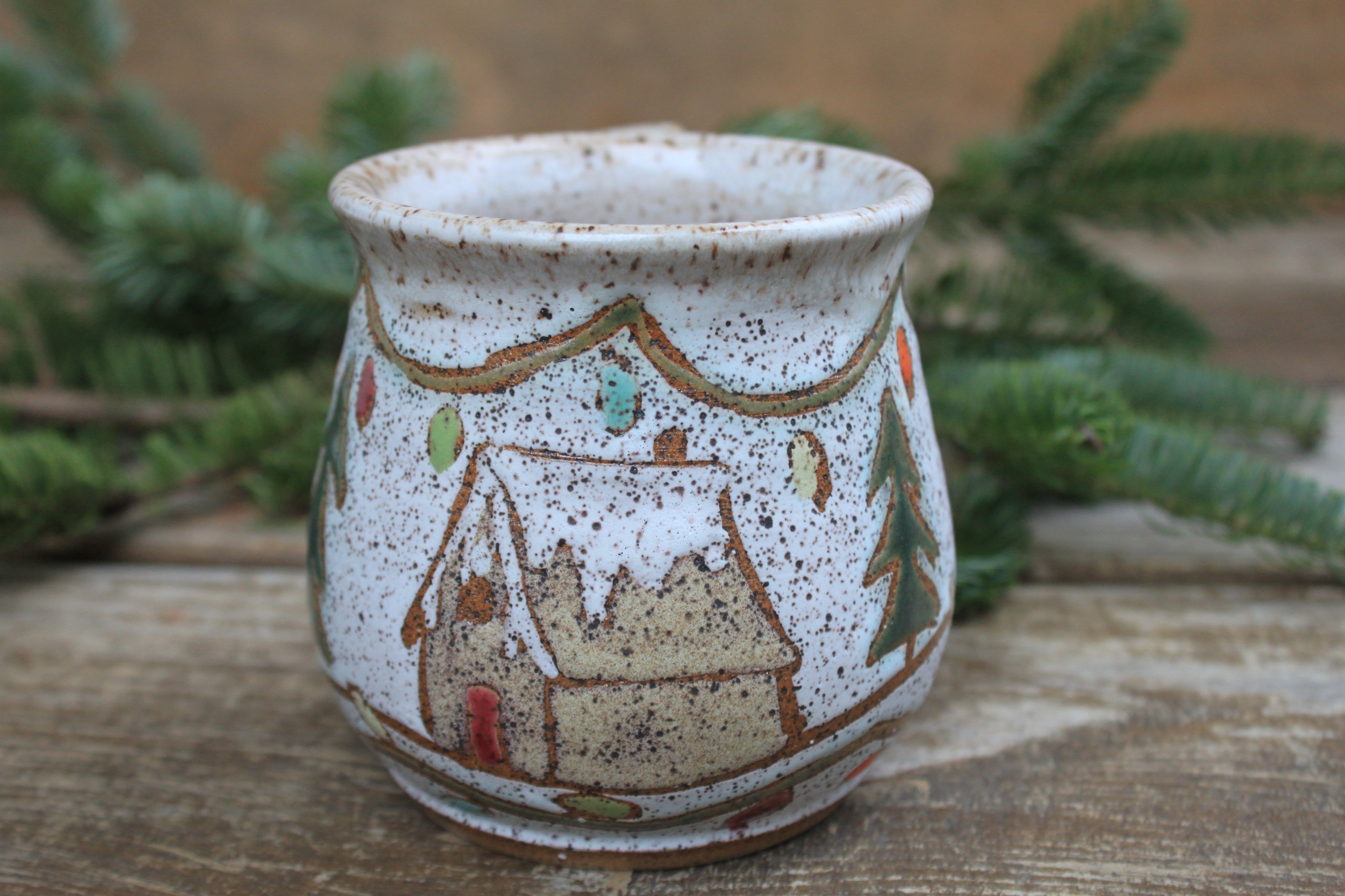 Festive Cabin in Evergreen Grove Mug, 17 oz