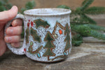 Load image into Gallery viewer, Twinkly Lights, Evergreen and Holly Mug, 15 oz
